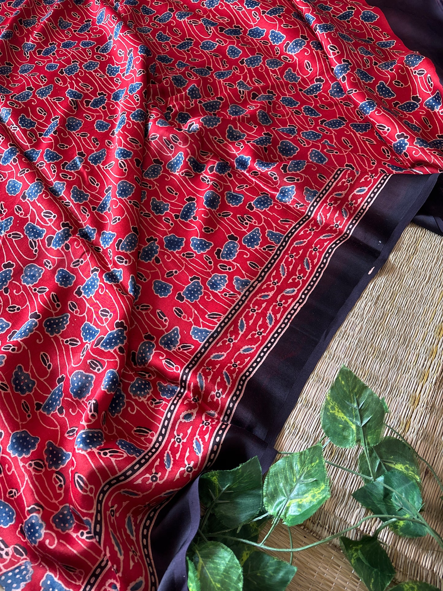 Ajrakh Modal Silk Saree