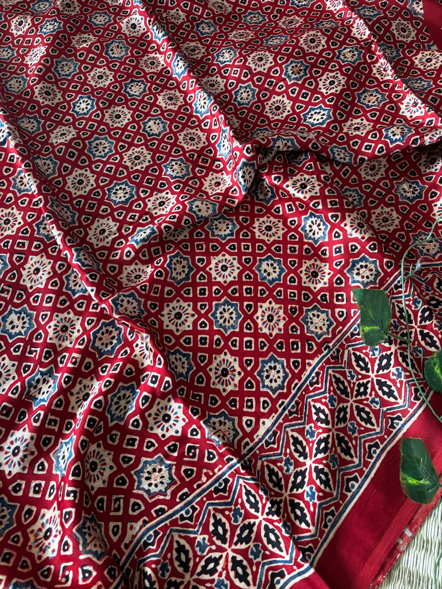 Ajrakh Modal Silk Saree