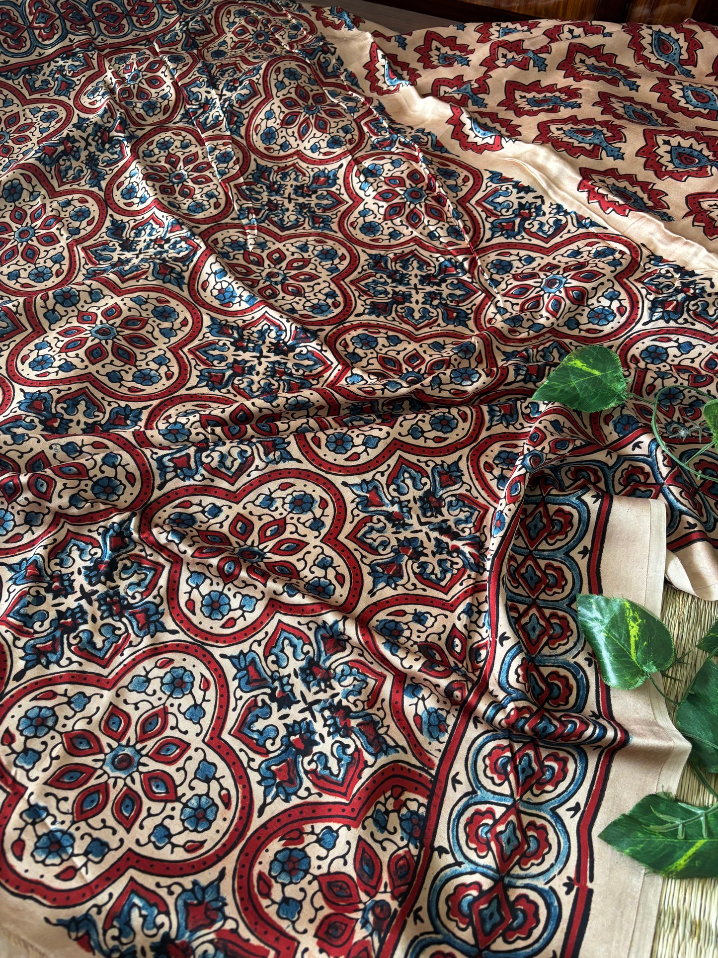 Ajrakh Modal Silk Saree