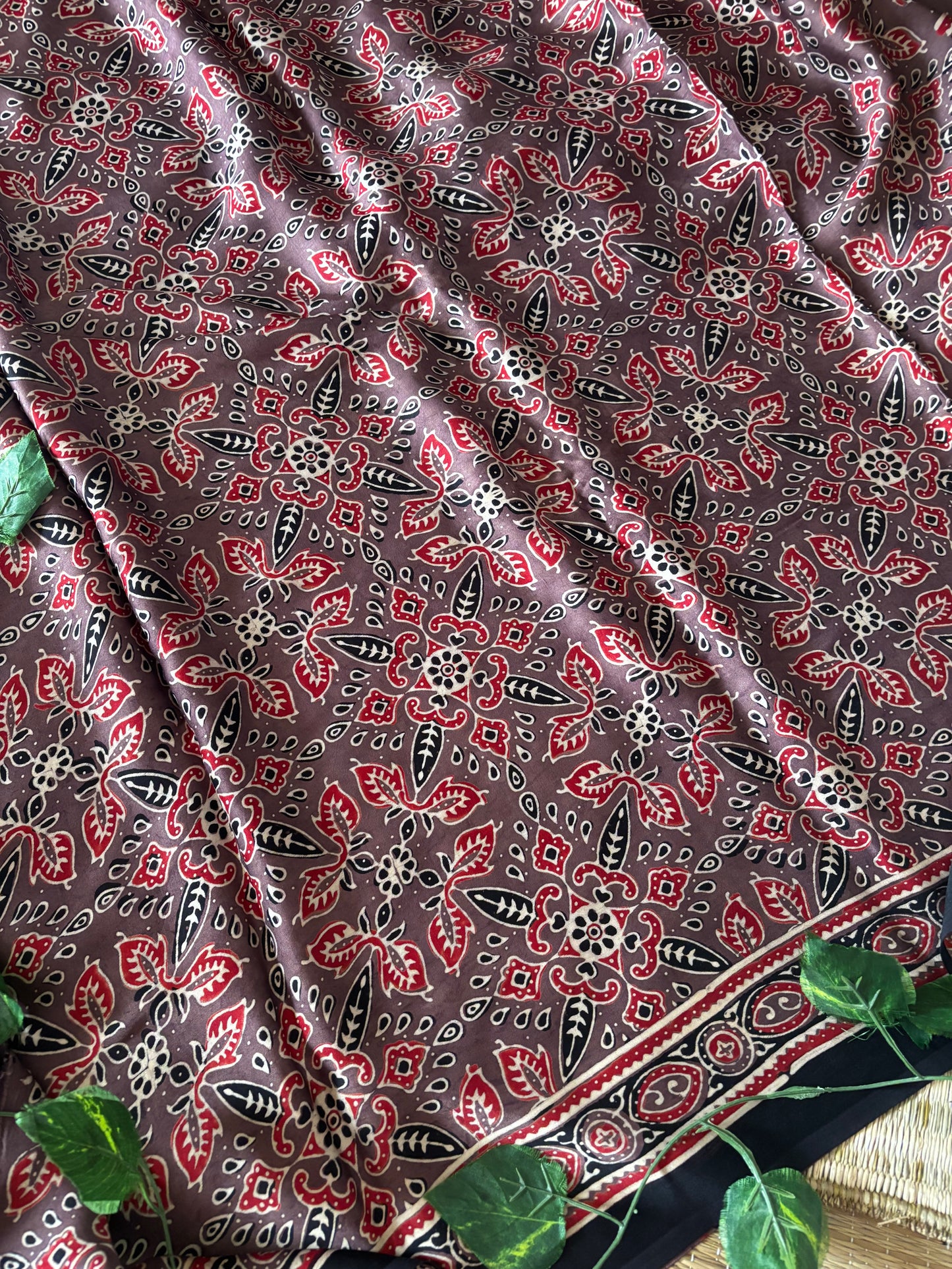 Ajrakh Modal Silk Saree