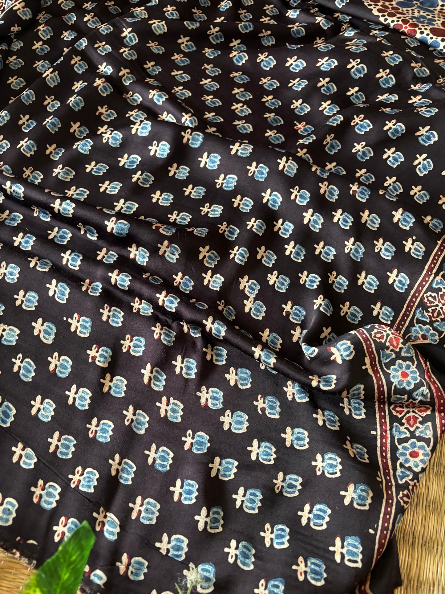 Ajrakh Modal Silk Saree