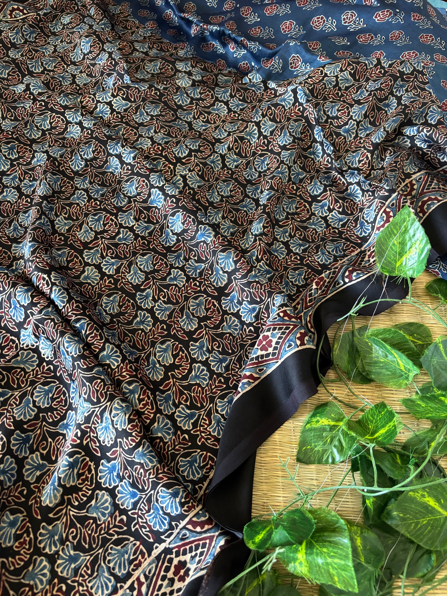 Ajrakh Modal Silk Saree