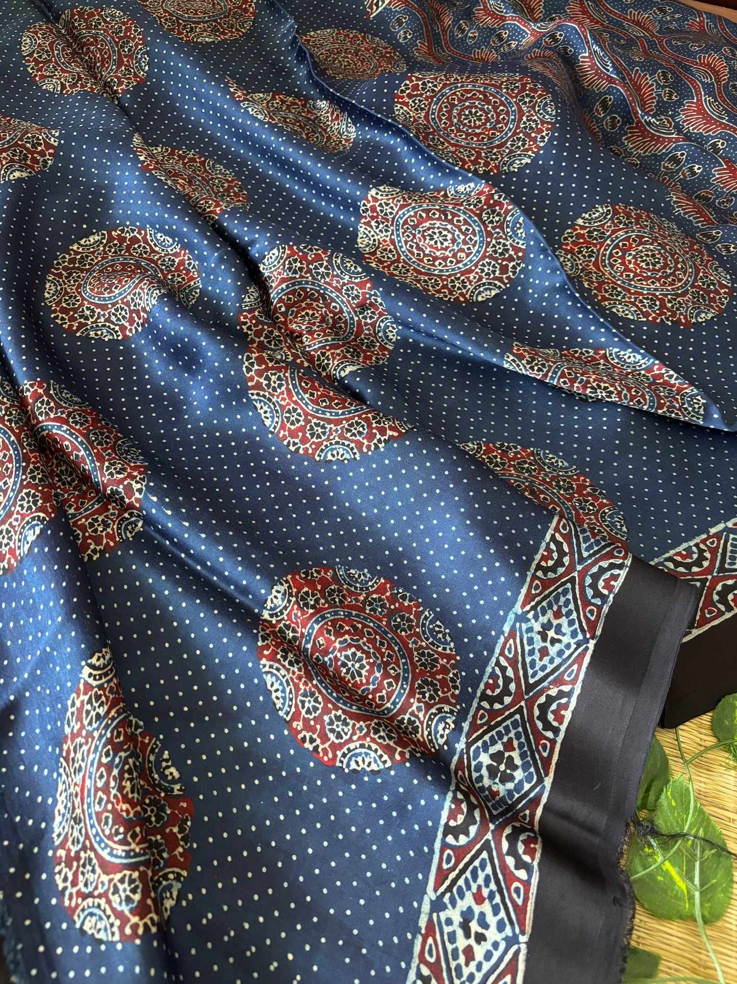 Ajrakh Modal Silk Saree