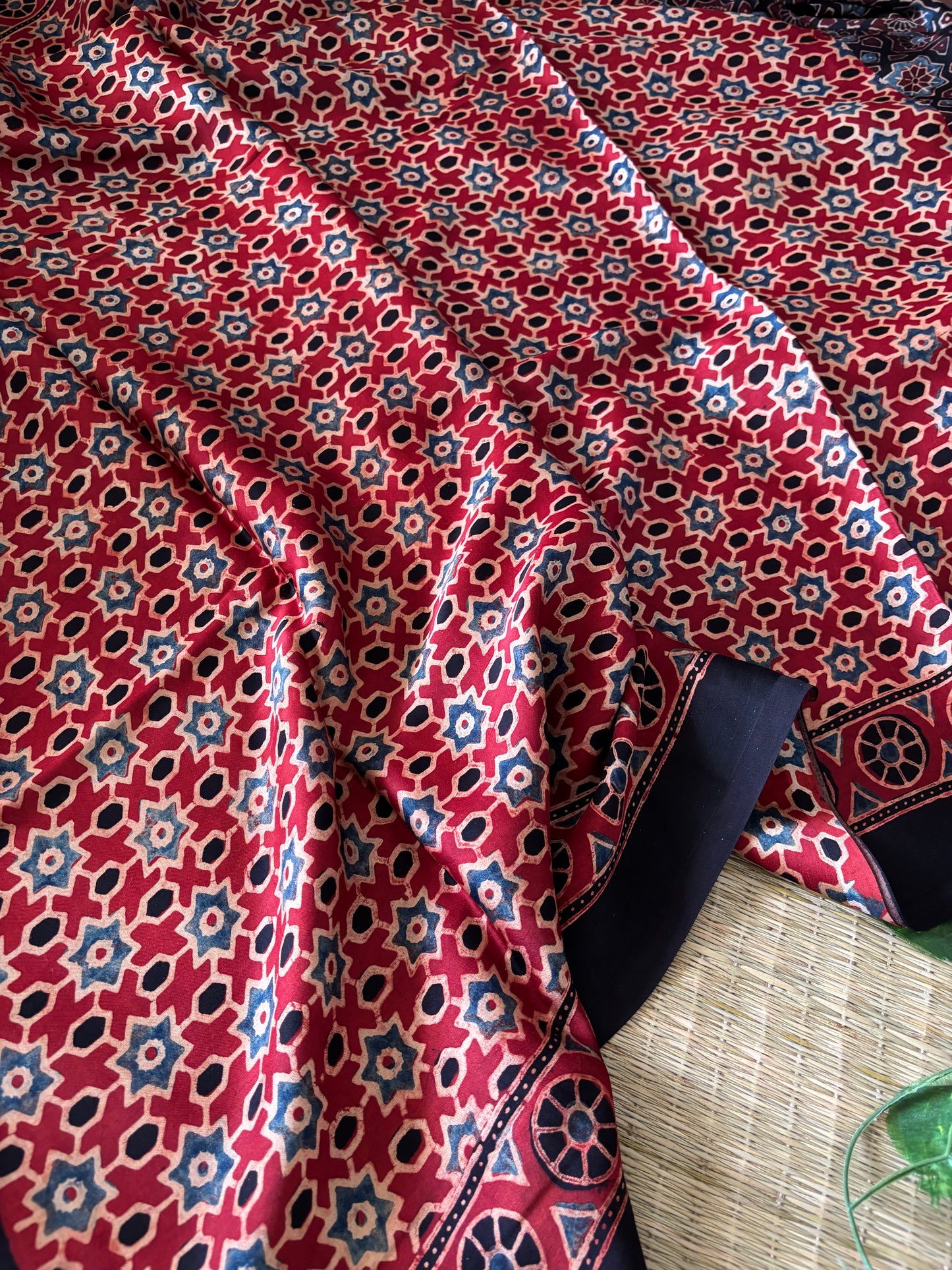 Ajrakh Modal Silk Saree