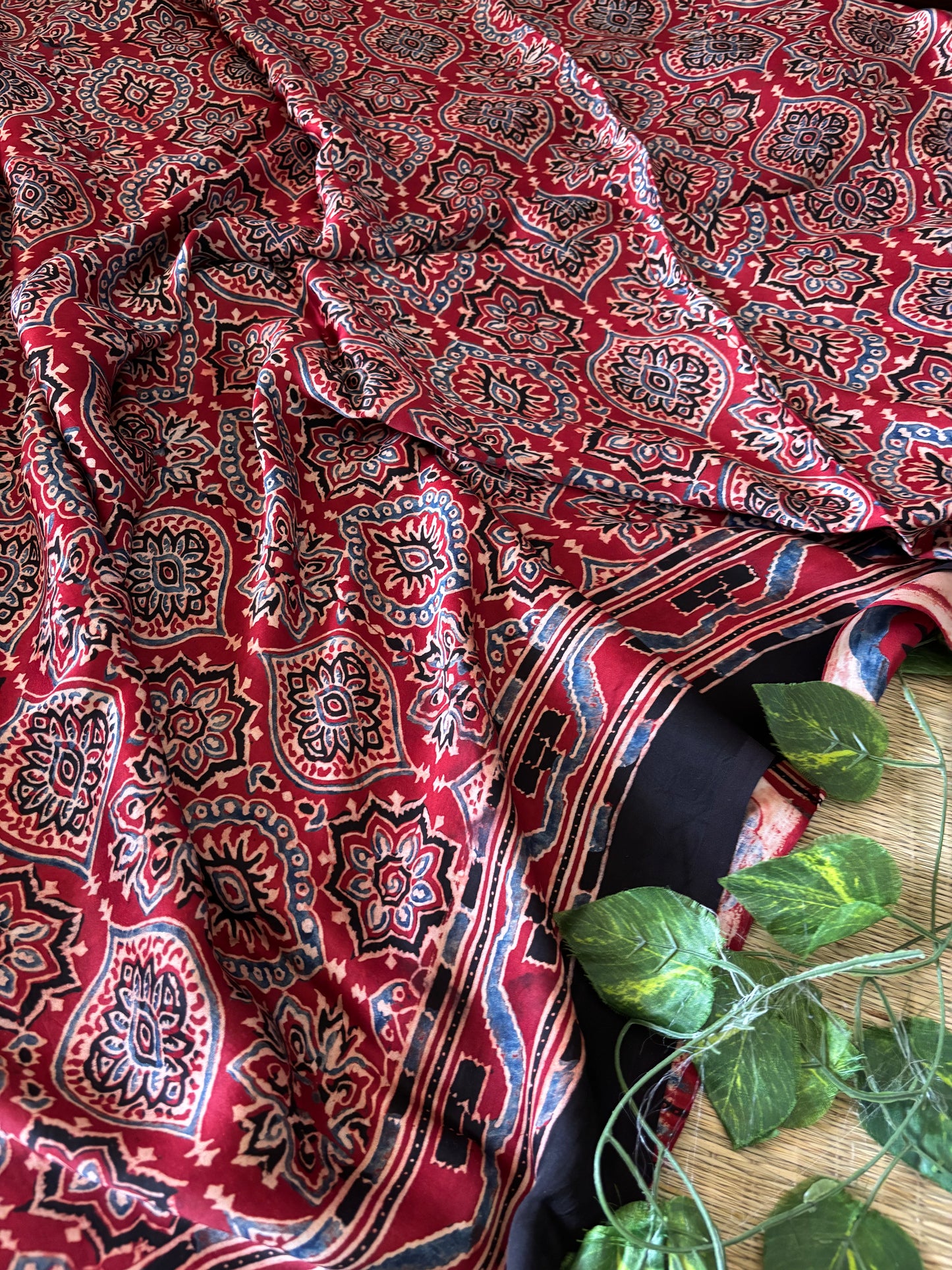 Ajrakh Modal Silk Saree