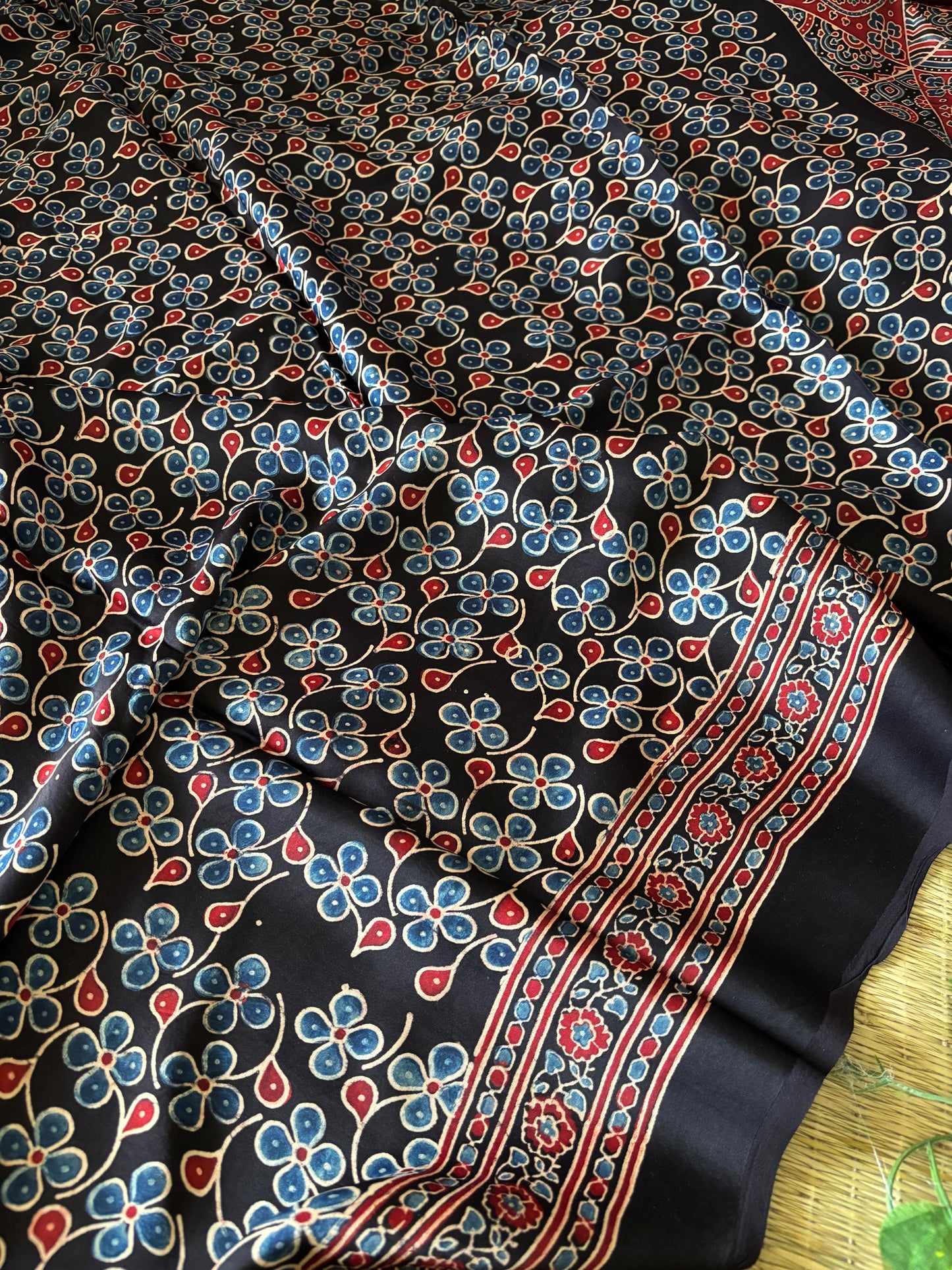 Ajrakh Modal Silk Saree