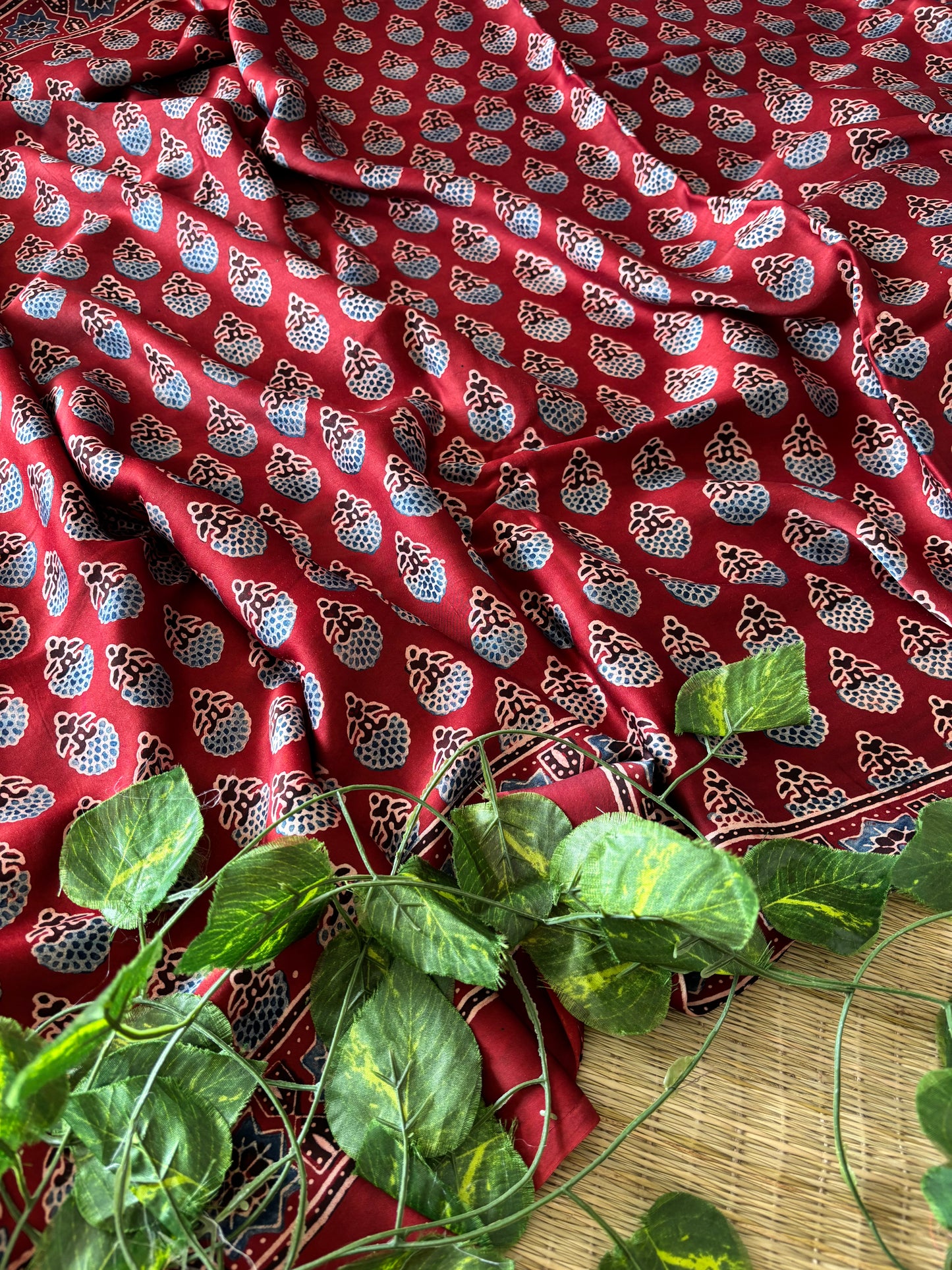 Ajrakh Modal Silk Saree