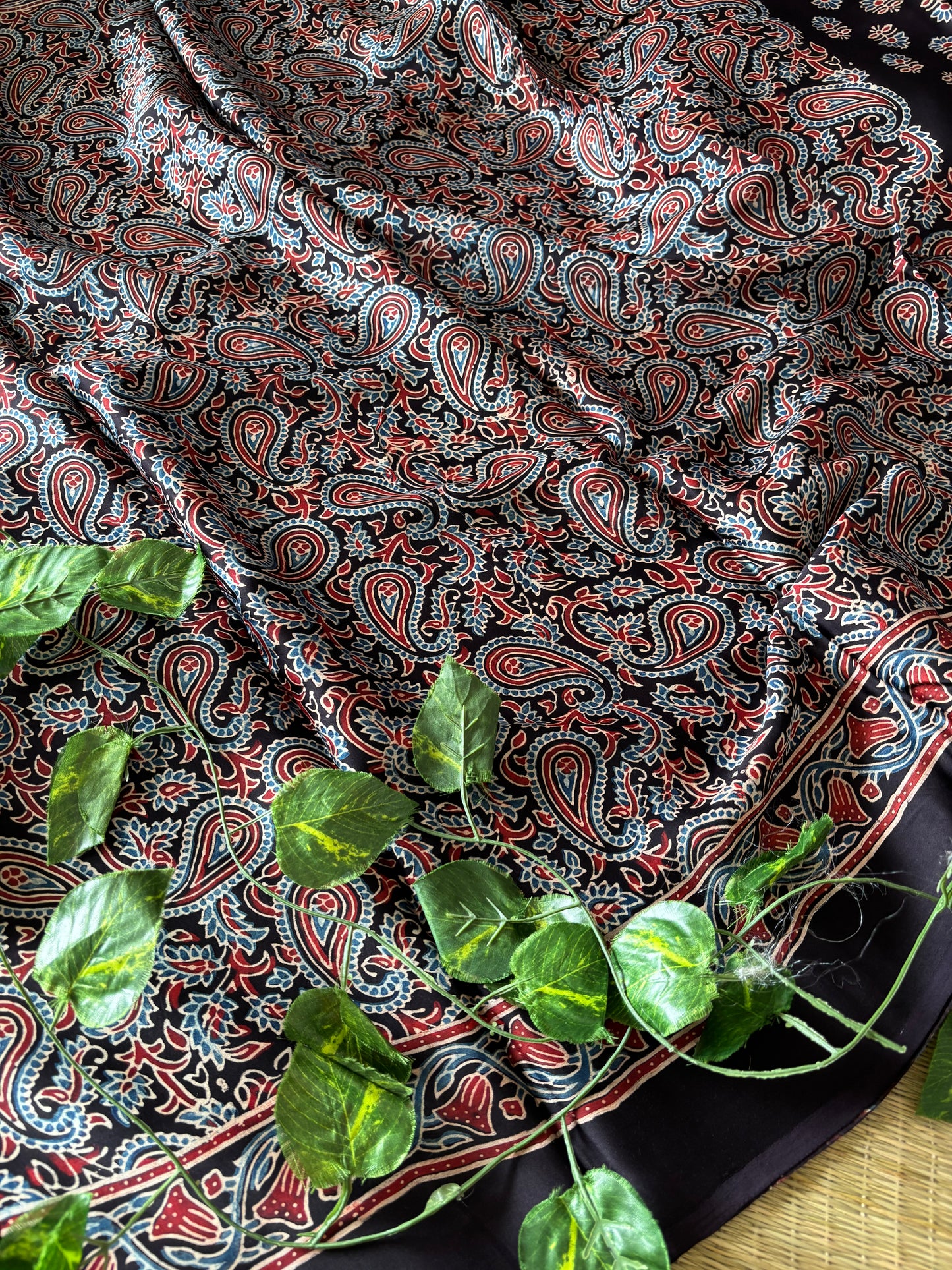 Ajrakh Modal Silk Saree