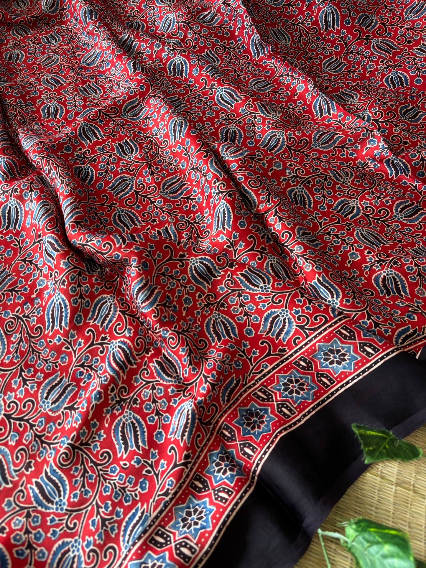 Ajrakh Modal Silk Saree