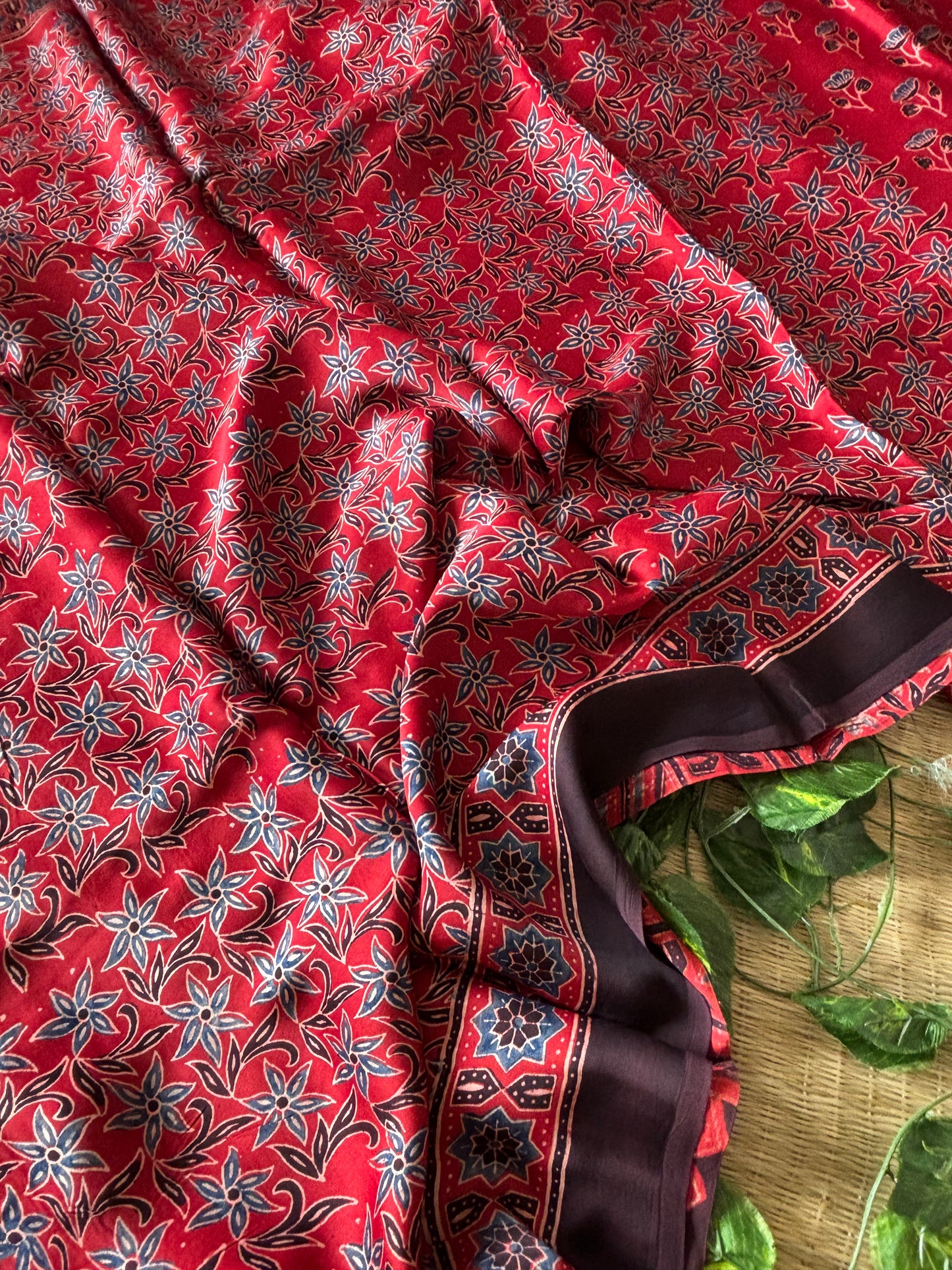 Ajrakh Modal Silk Saree