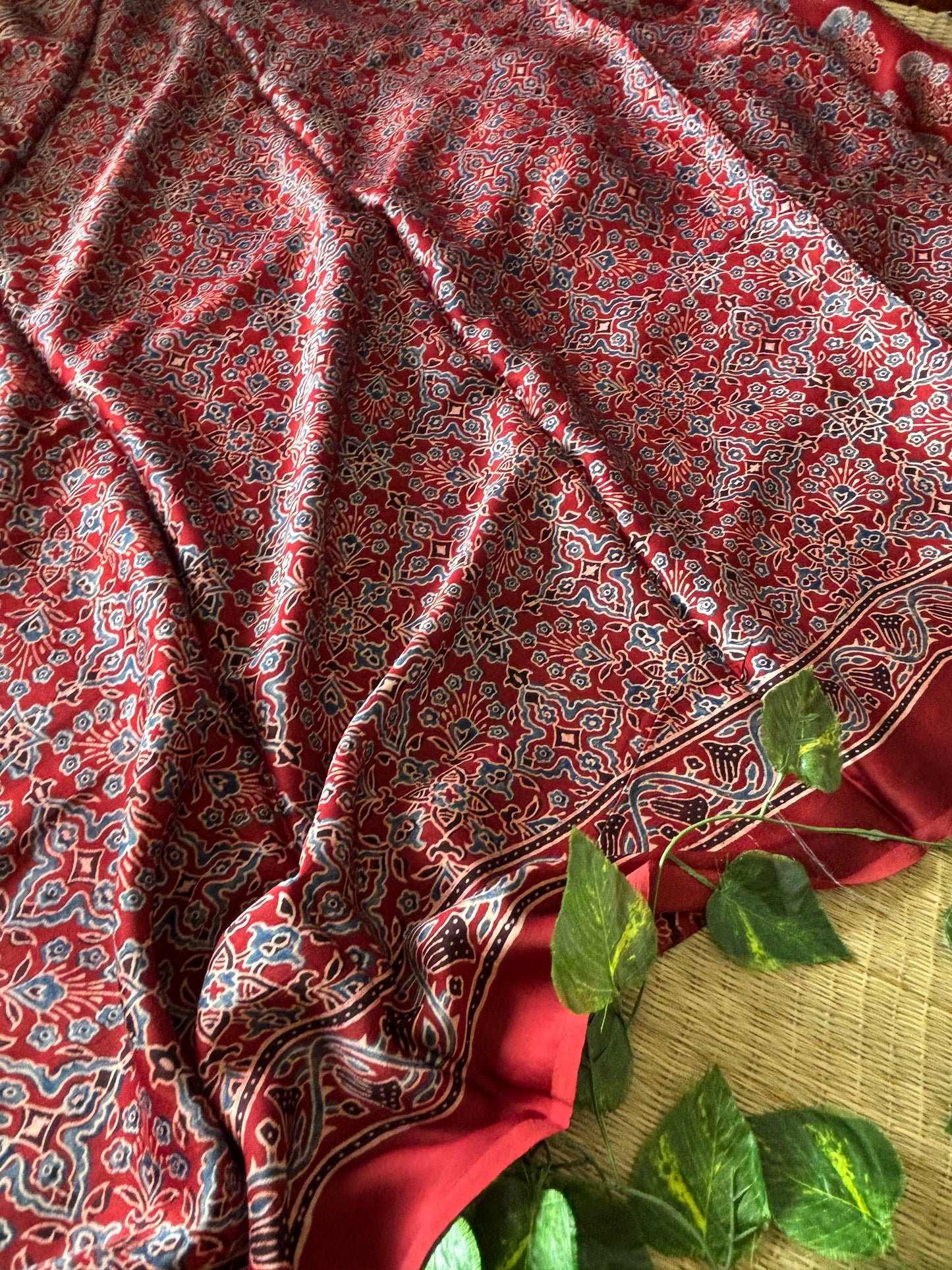 Ajrakh Modal Silk Saree