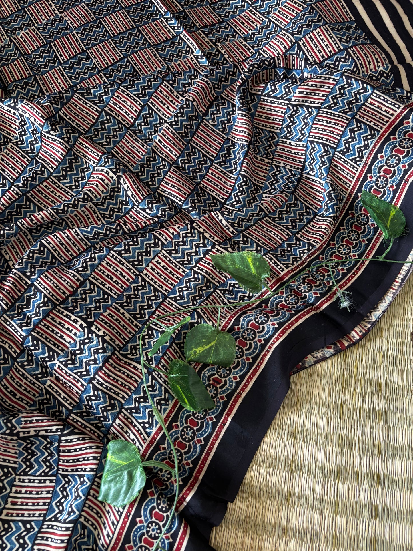 Ajrakh Modal Silk Saree