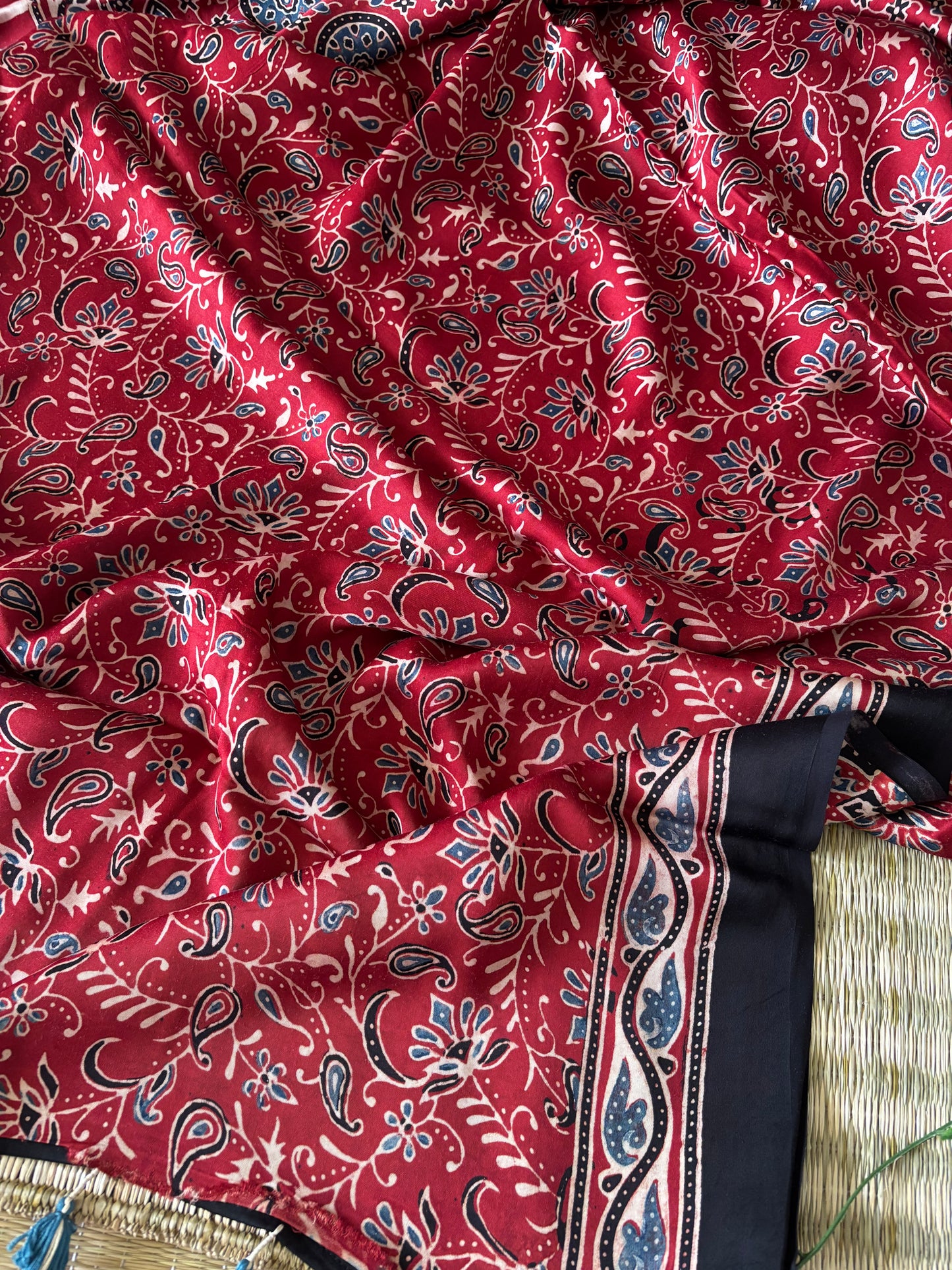 Ajrakh Modal Silk Saree