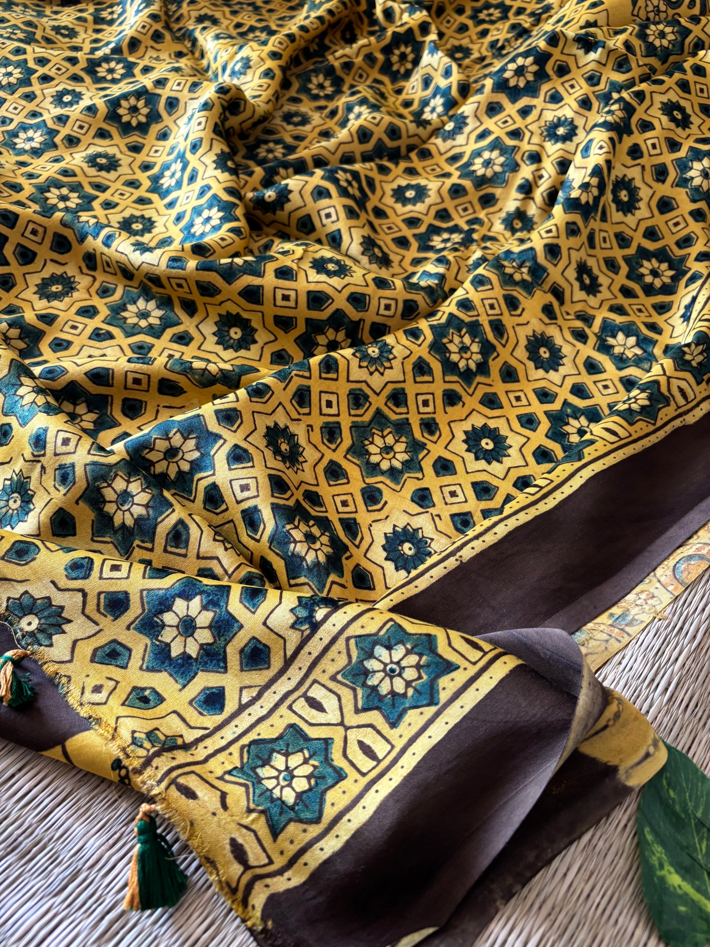 Ajrakh Modal Silk Saree