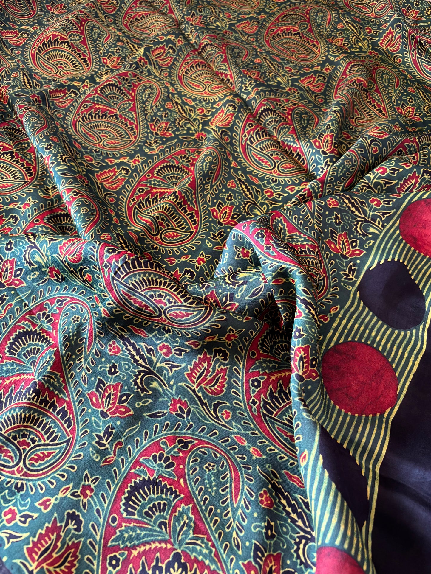 Ajrakh Modal Silk Saree