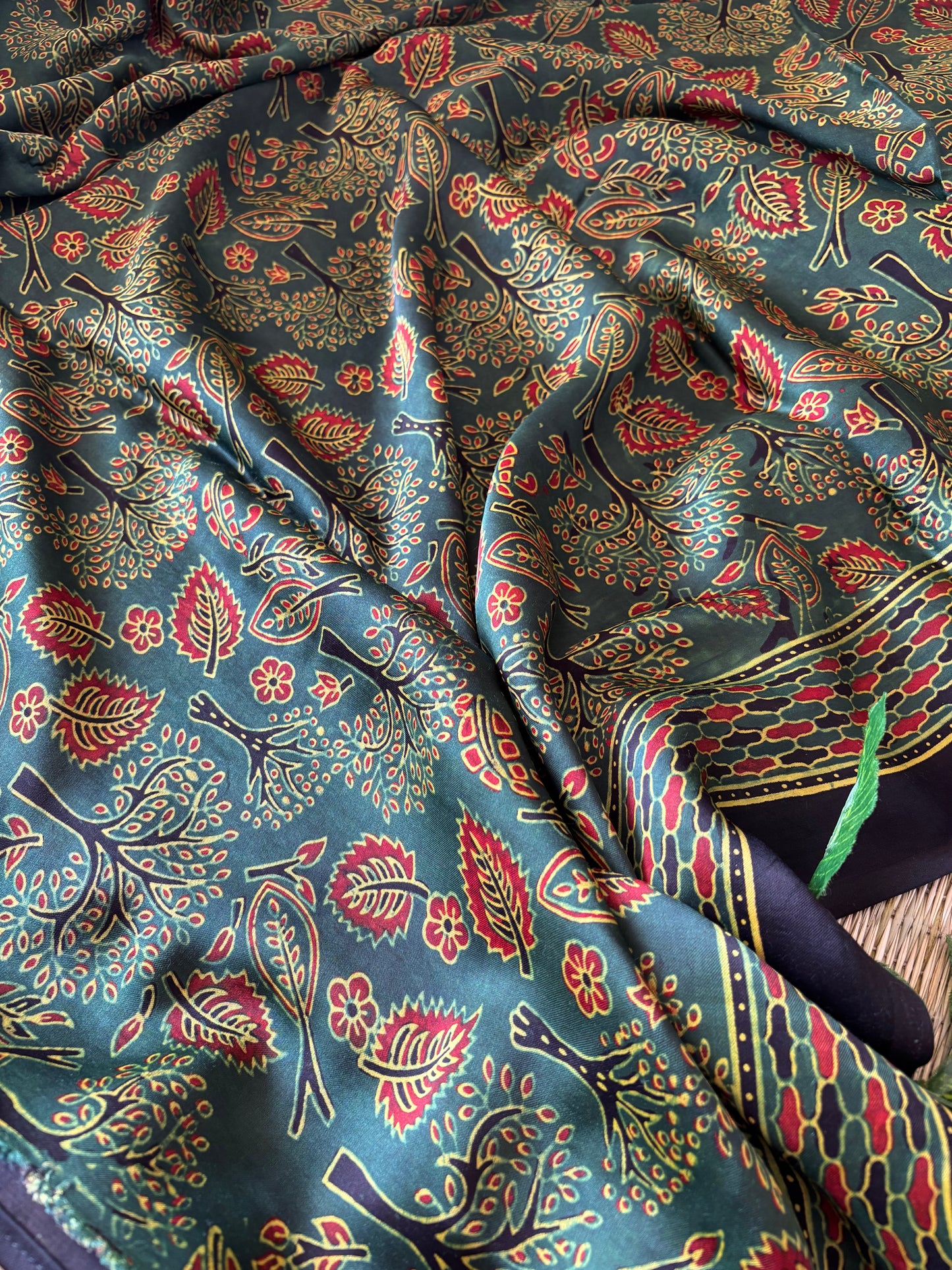 Ajrakh Modal Silk Saree