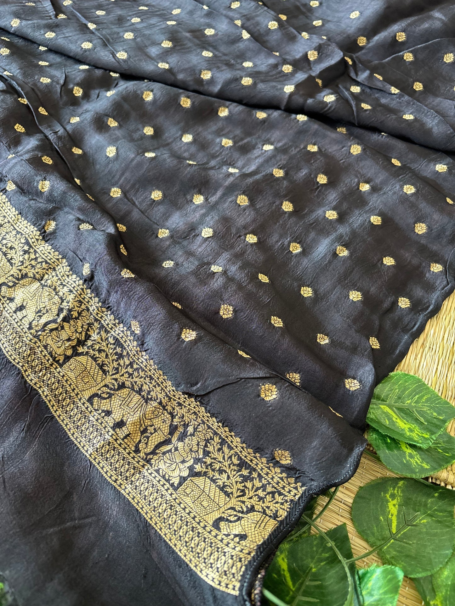 Ajrakh Dola Silk Saree