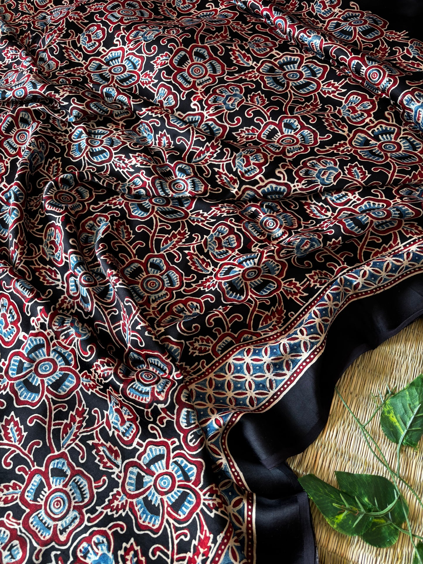 Ajrakh Modal Silk Saree