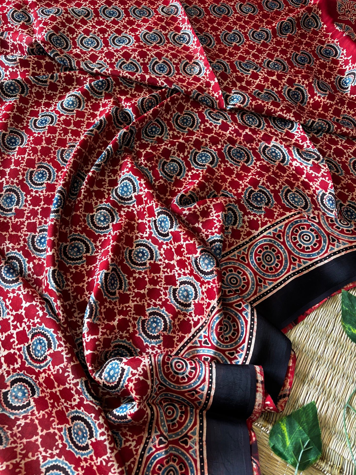 Ajrakh Modal Silk Saree