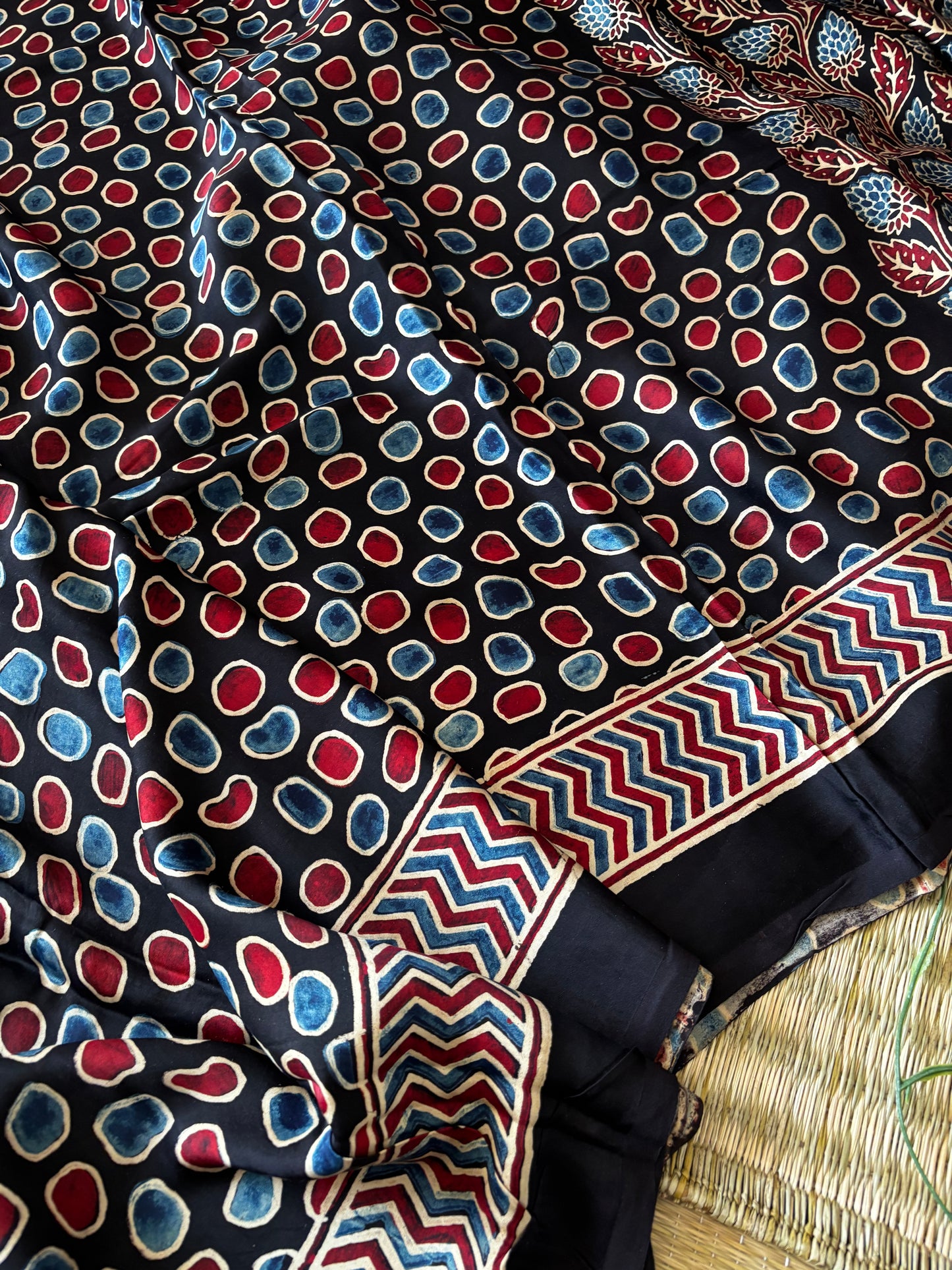 Ajrakh Modal Silk Saree