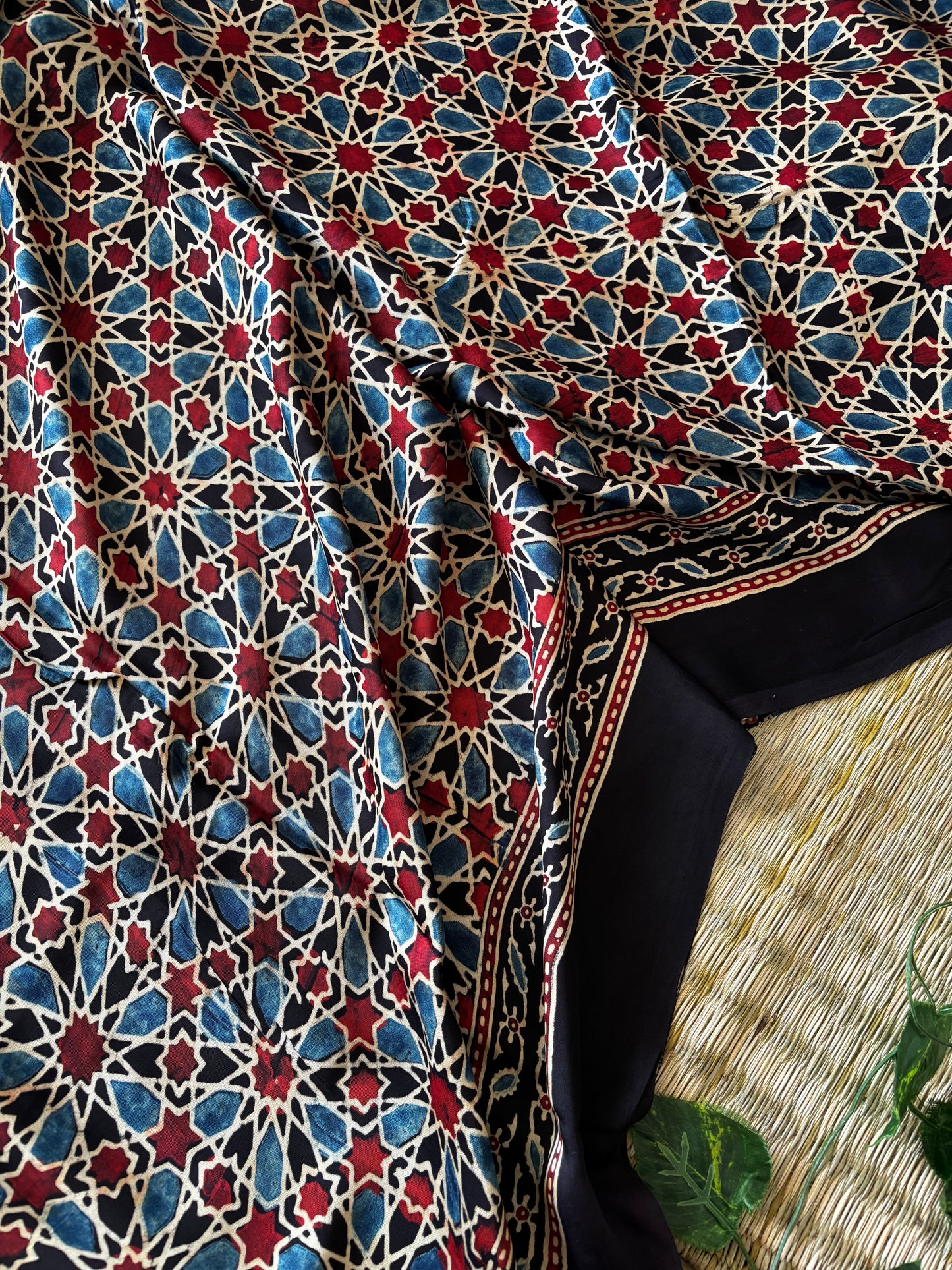 Ajrakh Modal Silk Saree