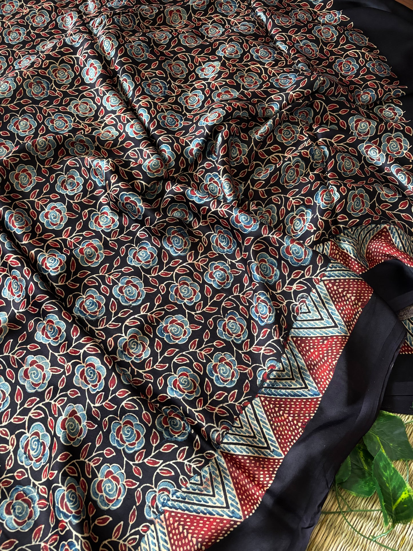 Ajrakh Modal Silk Saree