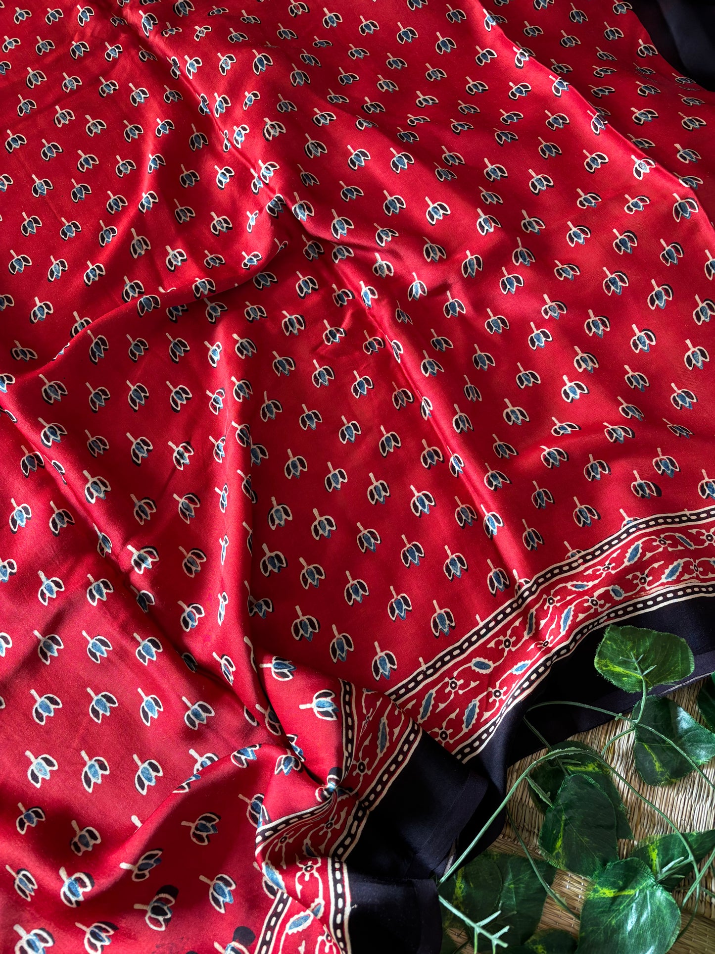 Ajrakh Modal Silk Saree