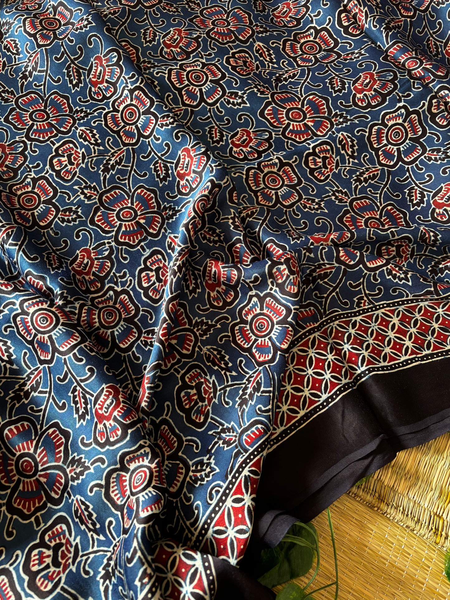 Ajrakh Modal Silk Saree
