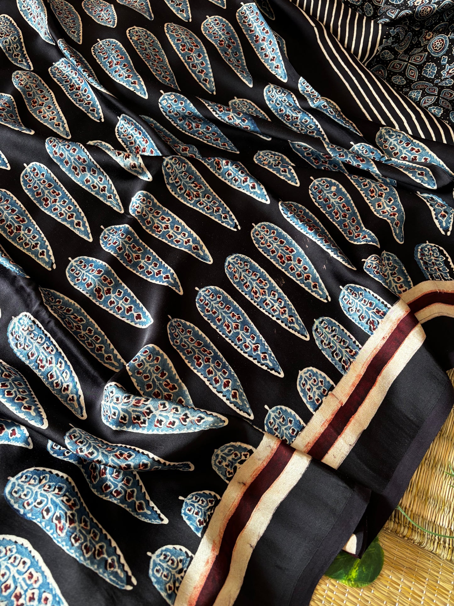 Ajrakh Modal Silk Saree