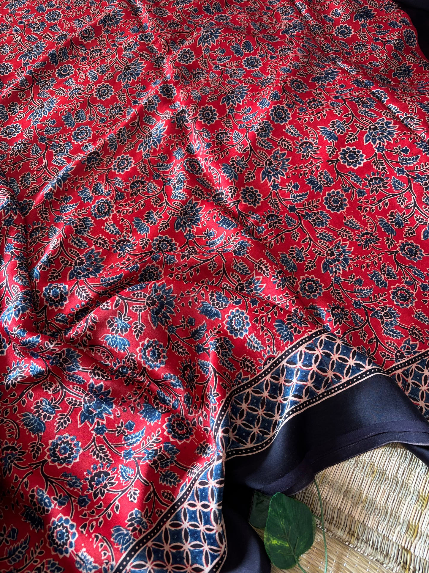Ajrakh Modal Silk Saree