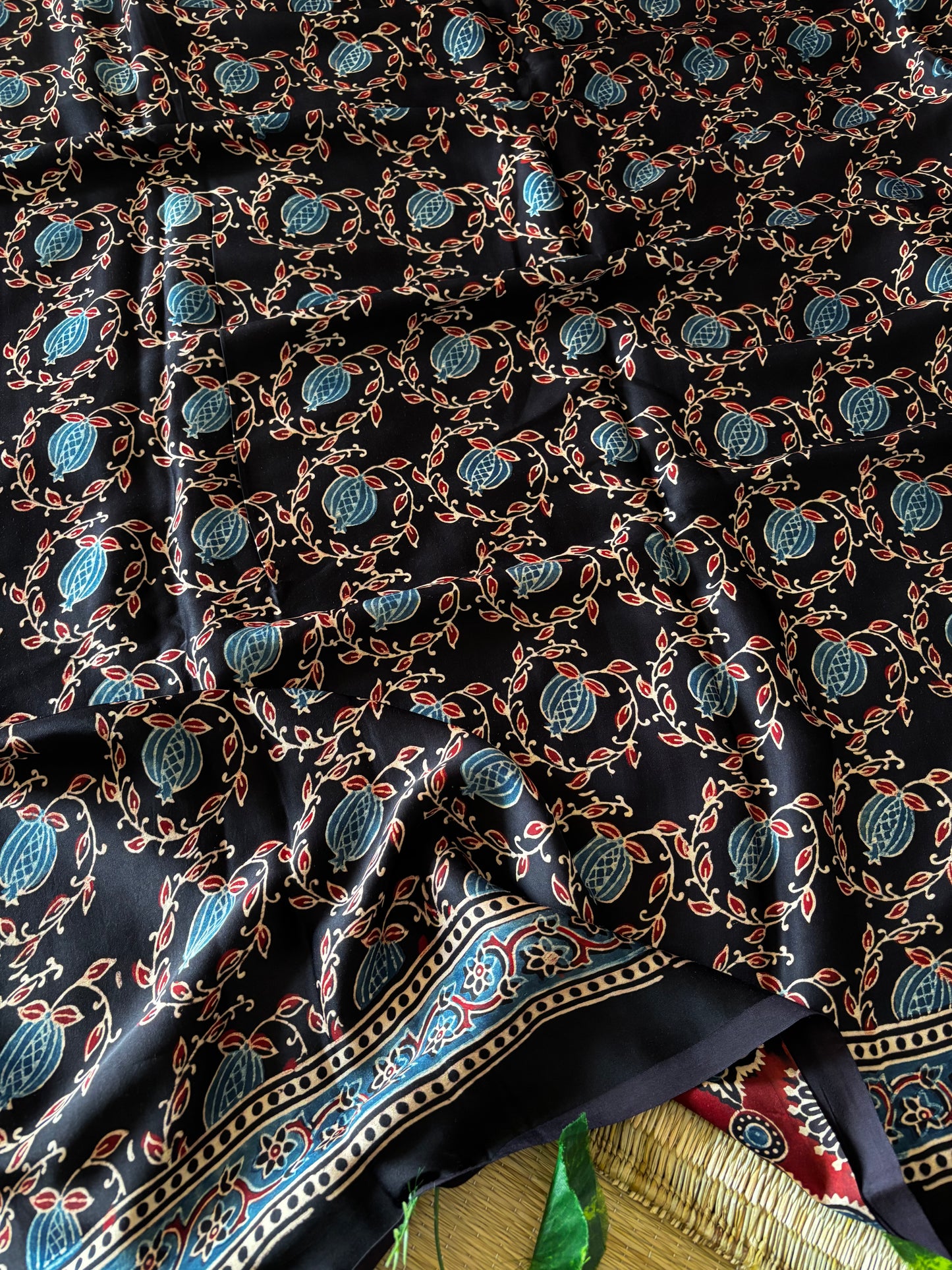 Ajrakh Modal Silk Saree