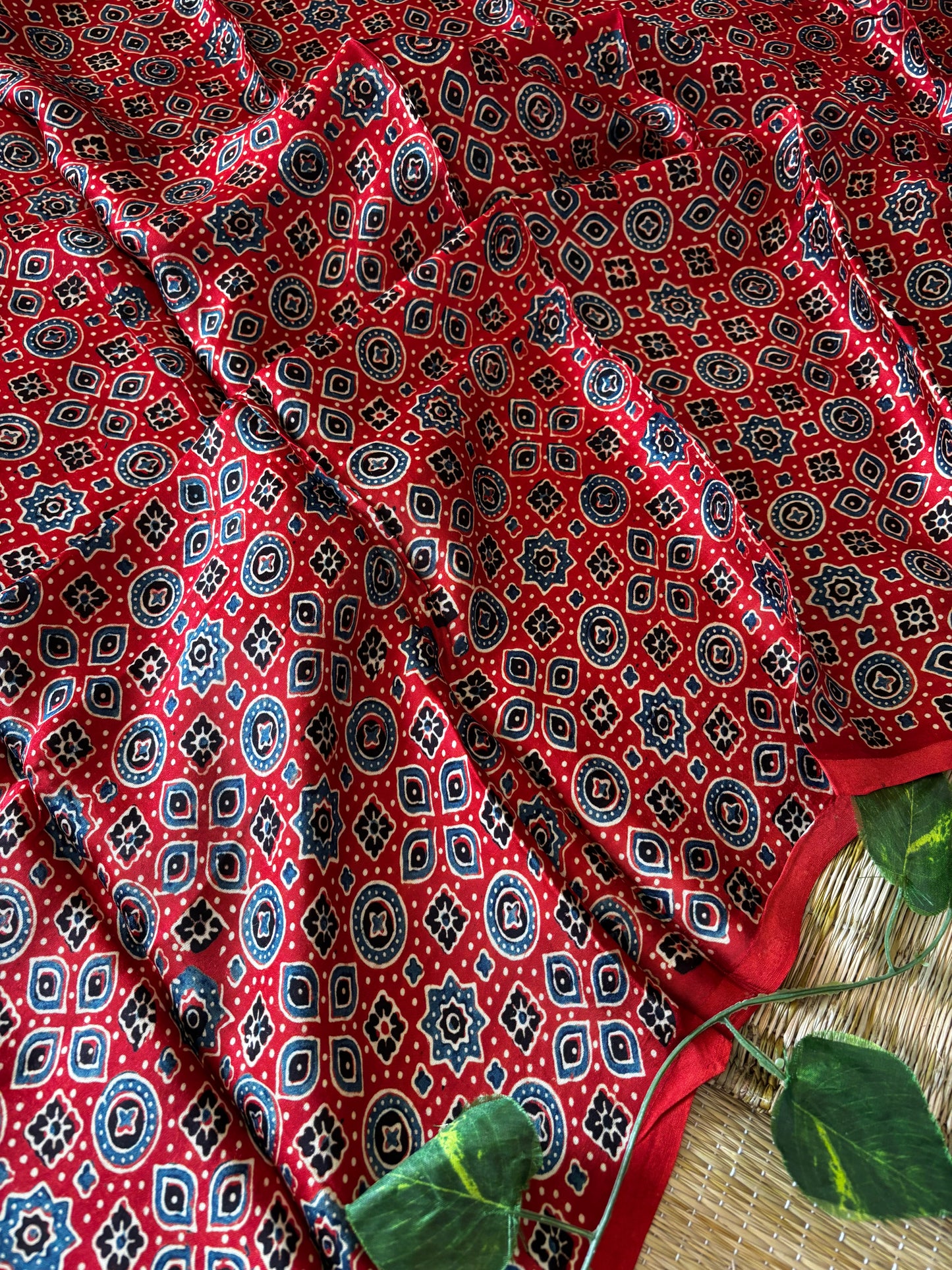 Ajrakh Modal Silk Saree