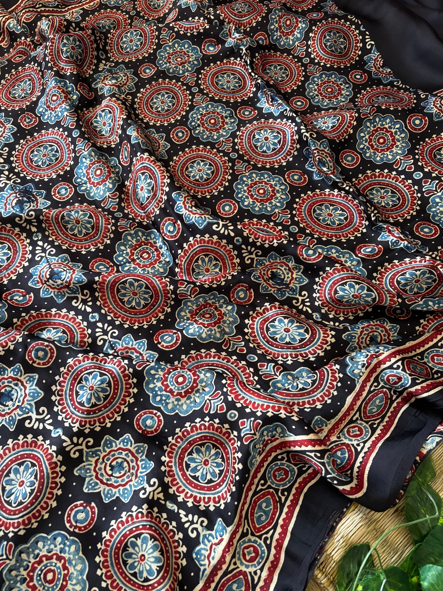 Ajrakh Modal Silk Saree
