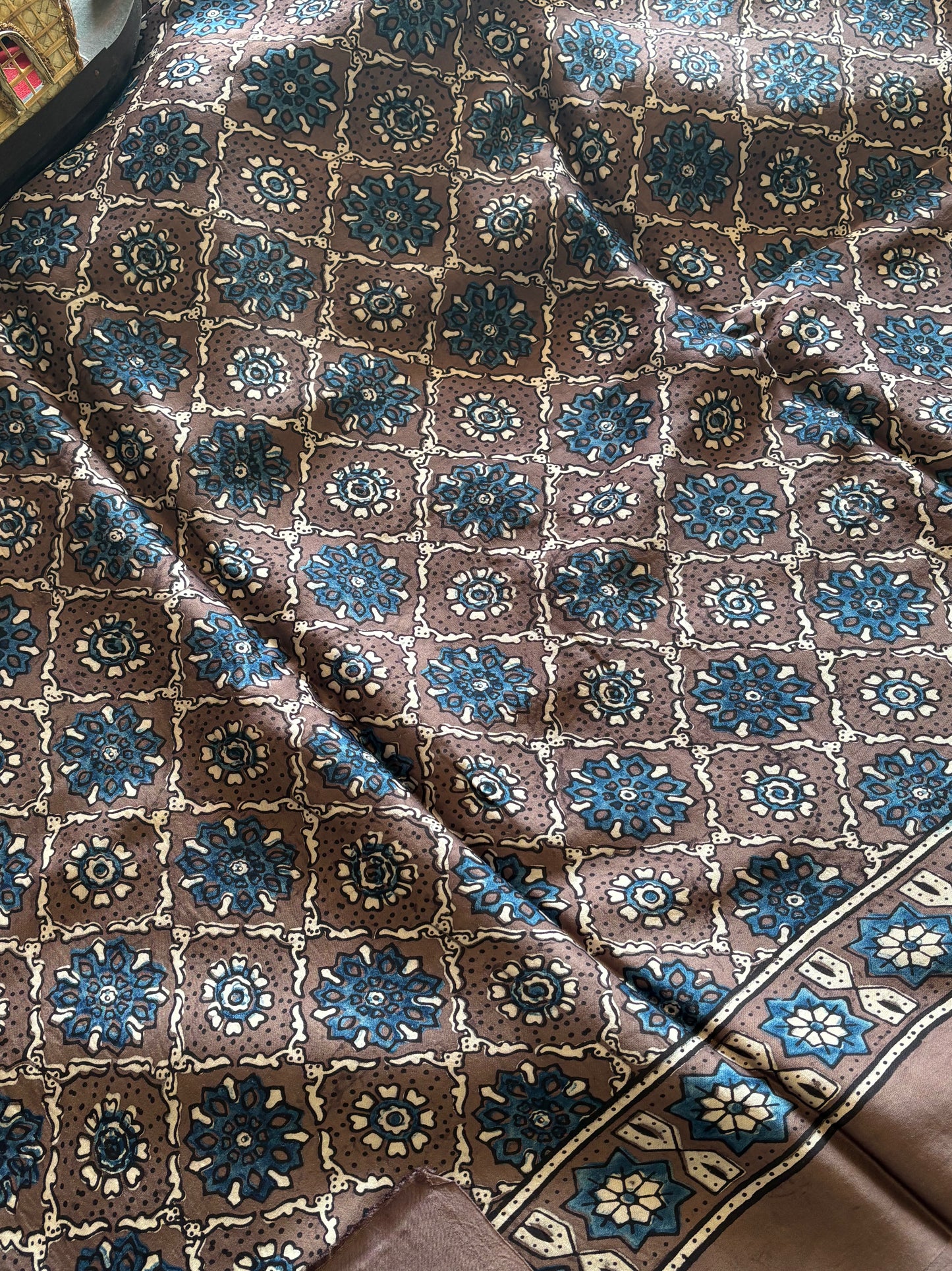 Ajrakh Modal Silk Saree
