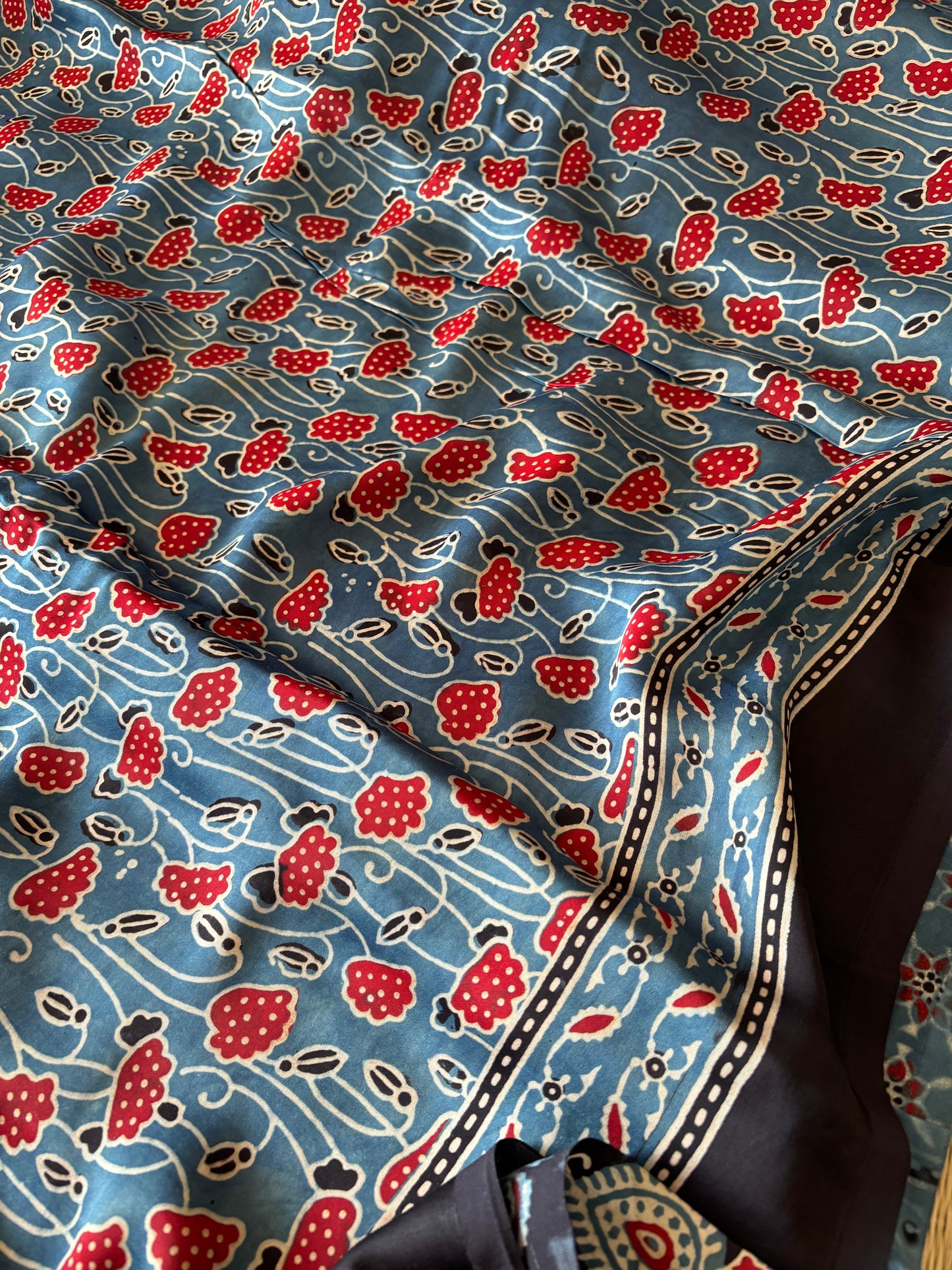 Ajrakh Modal Silk Saree