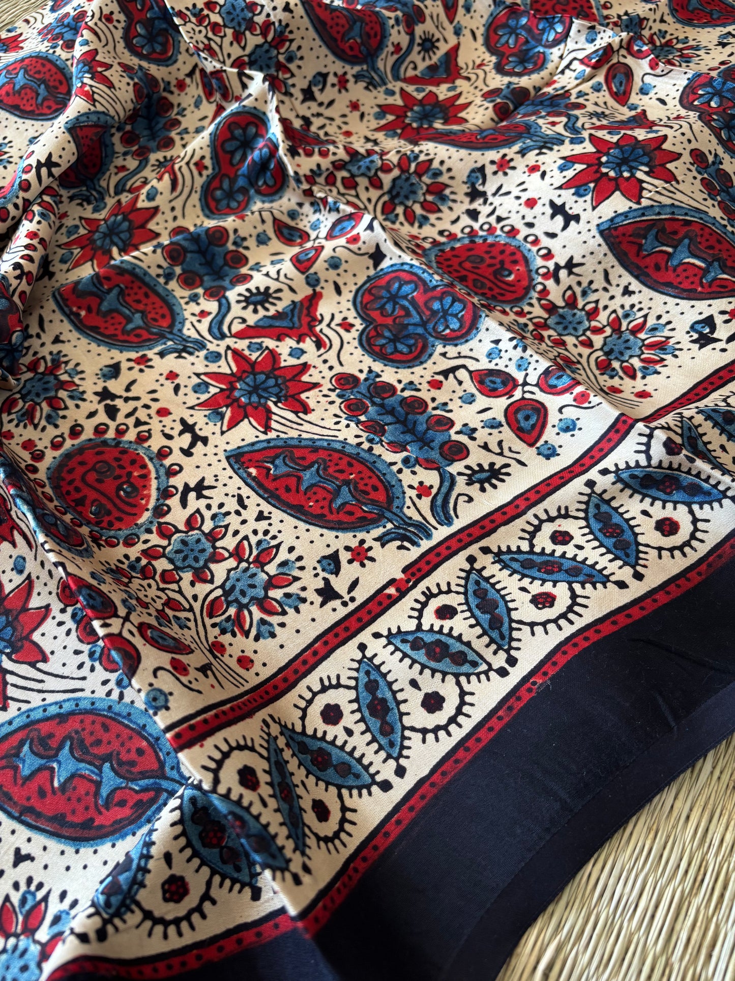 Ajrakh Modal Silk Saree
