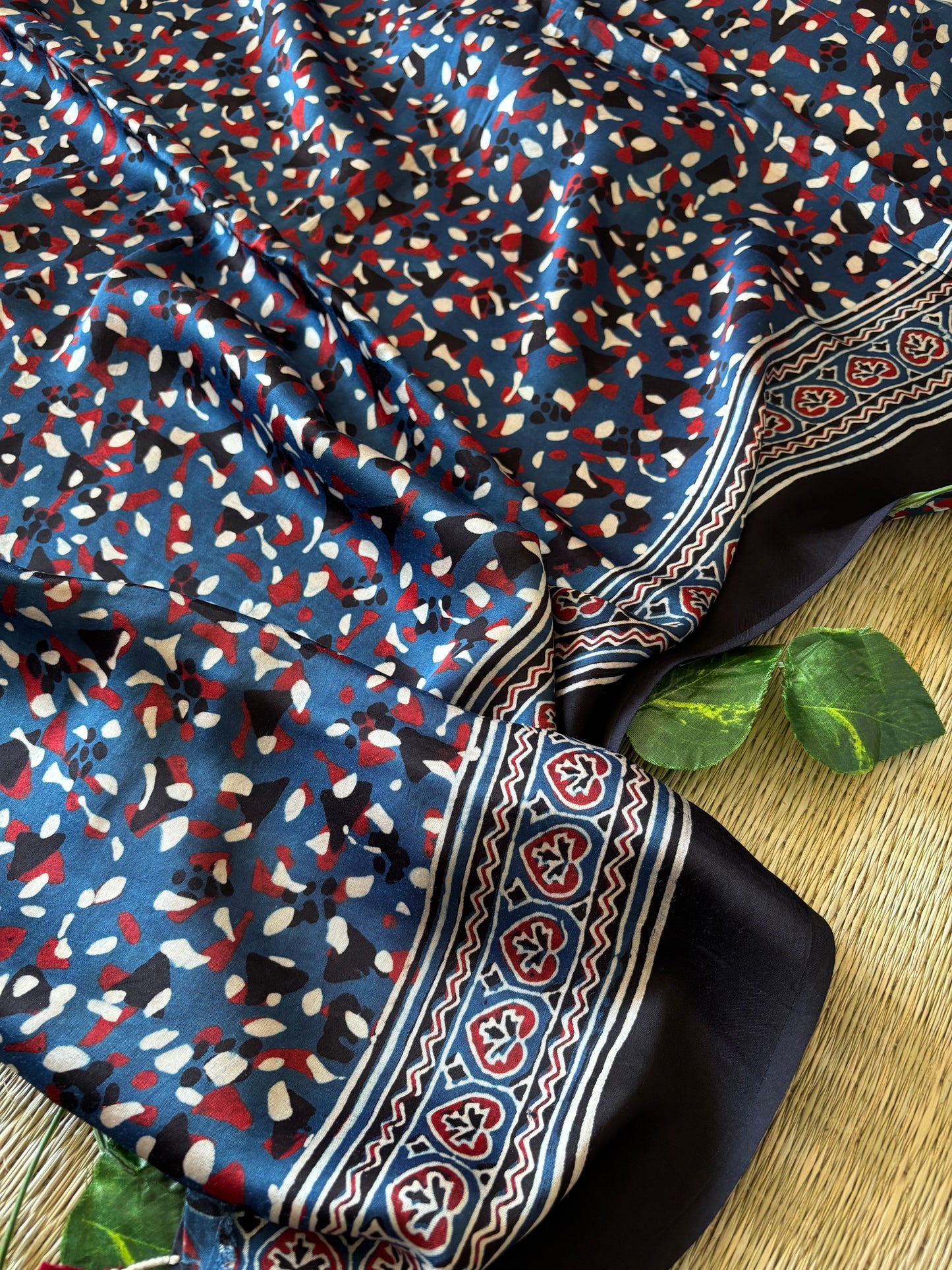 Ajrakh Modal Silk Saree