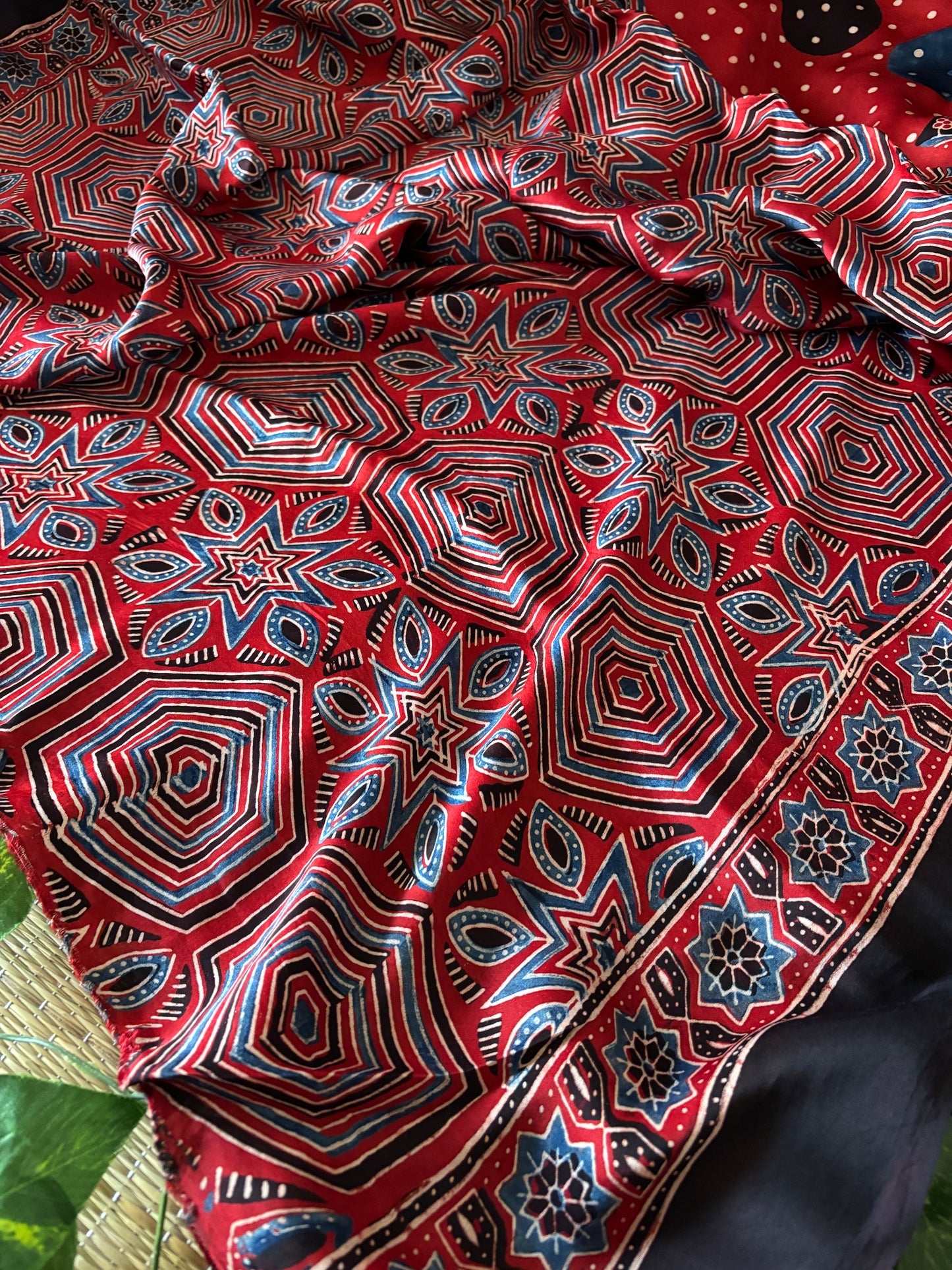 Ajrakh Modal Silk Saree