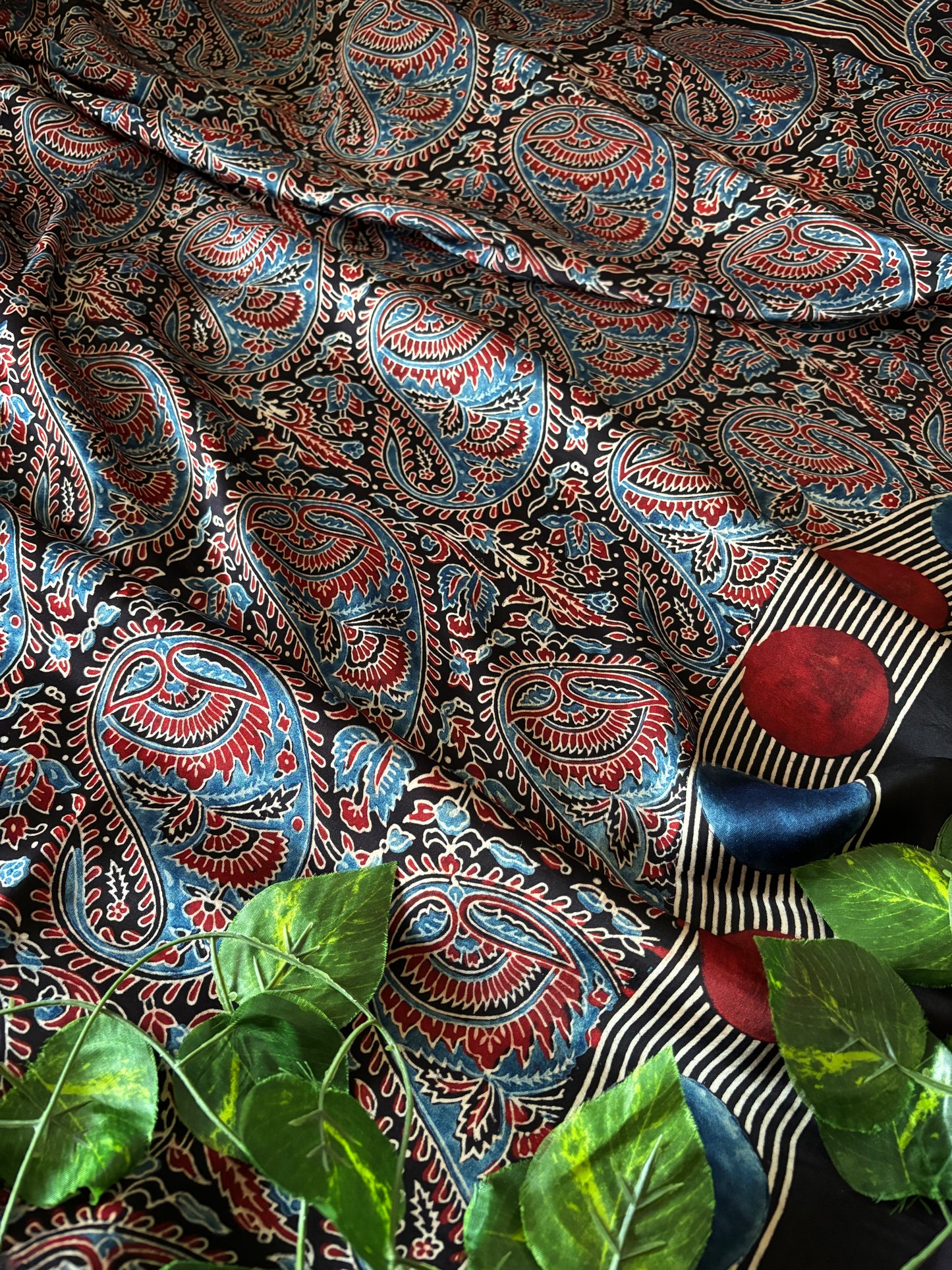 Ajrakh Modal Silk Saree