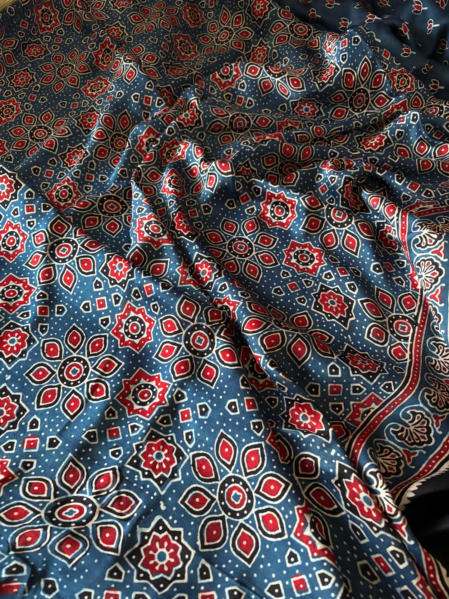 Ajrakh Modal Silk Saree