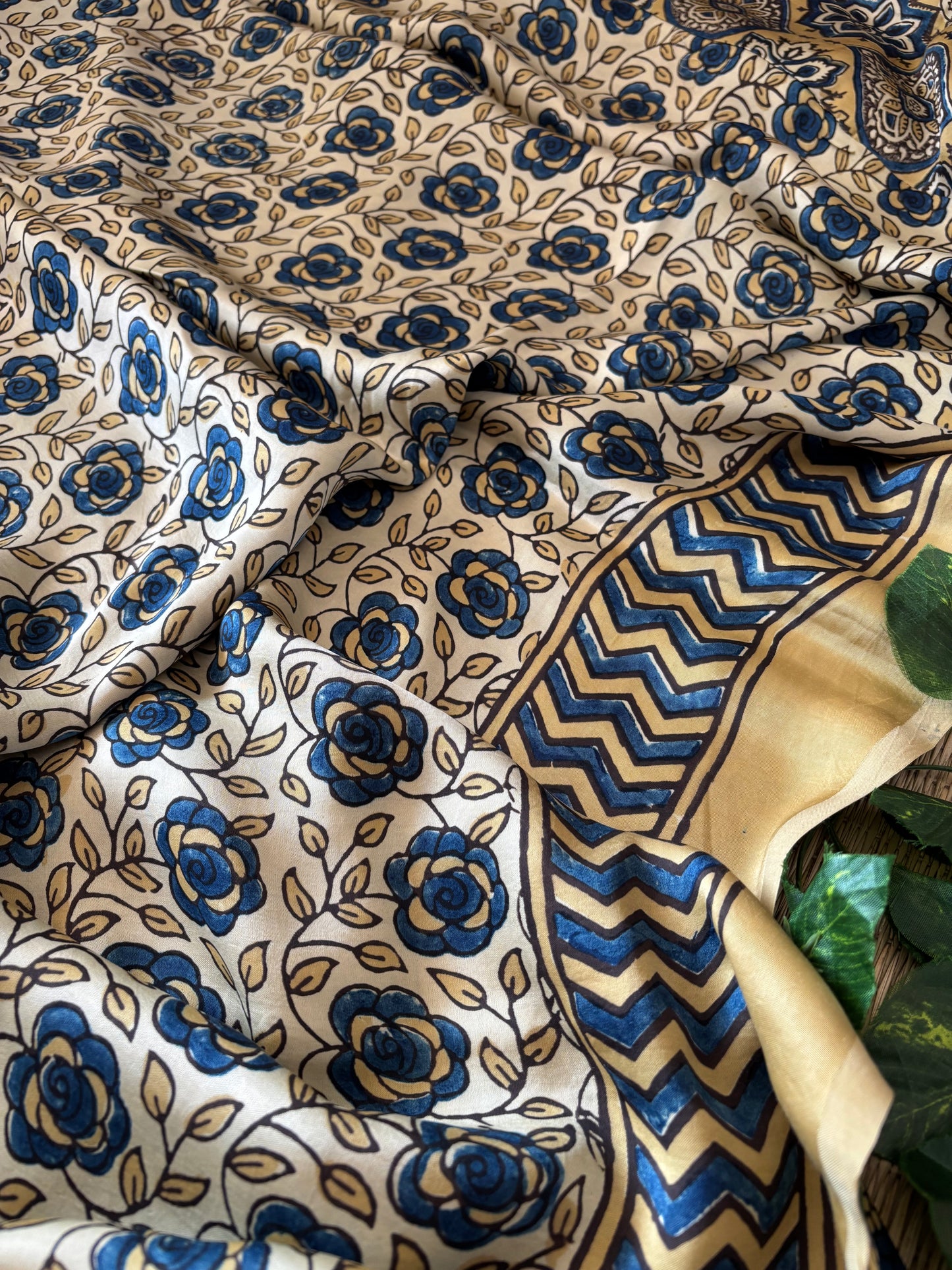 Ajrakh Modal Silk Saree