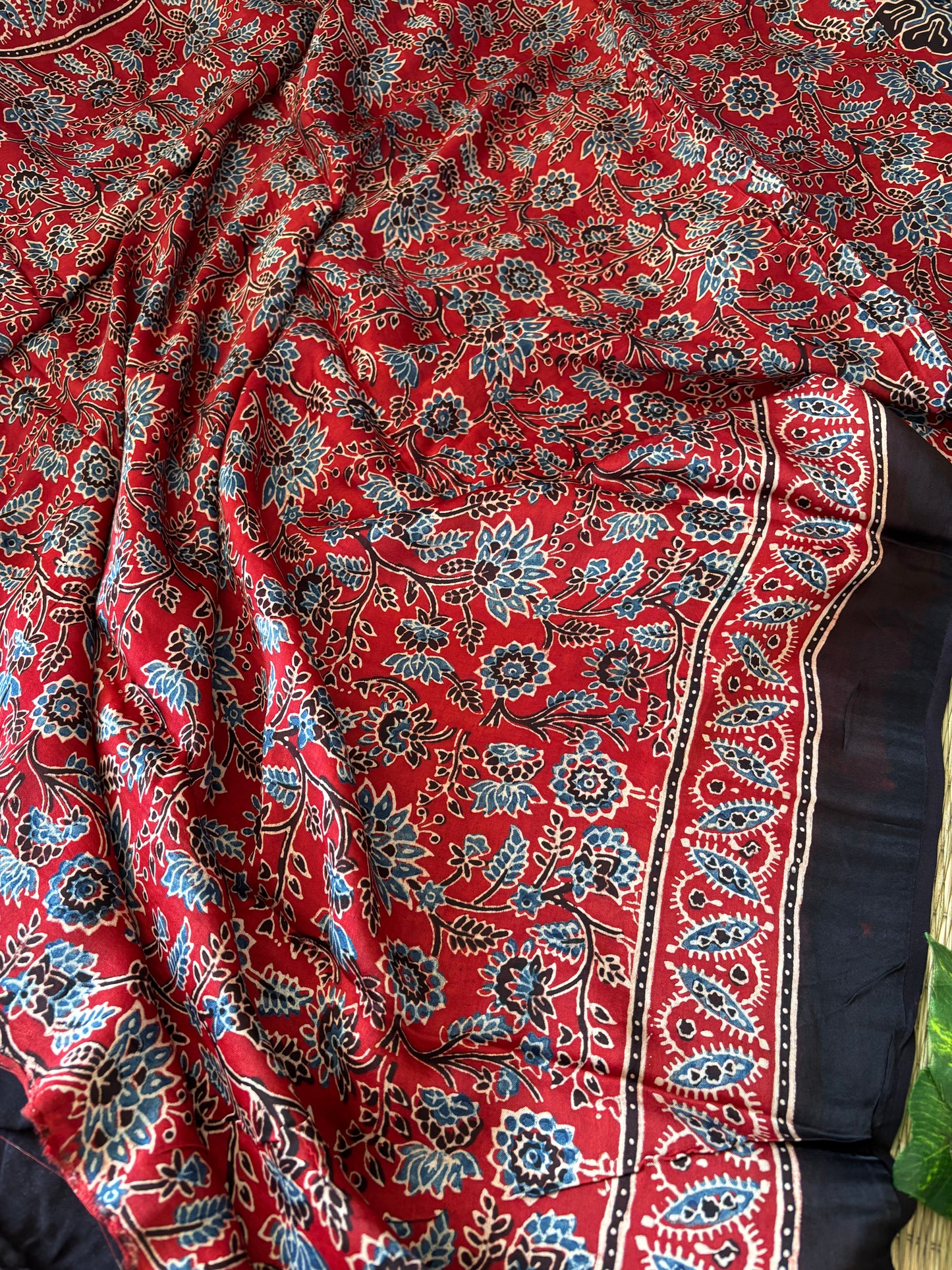Ajrakh Modal Silk Saree