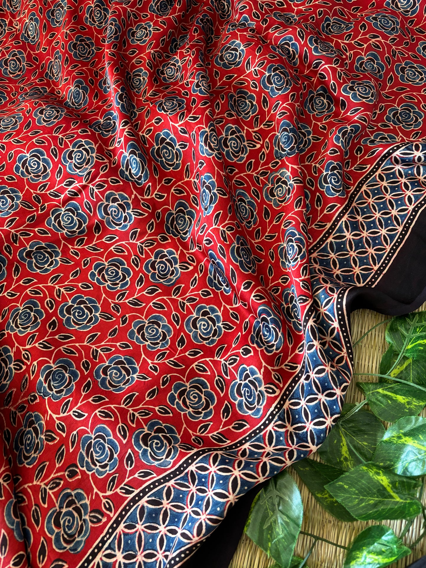 Ajrakh Modal Silk Saree