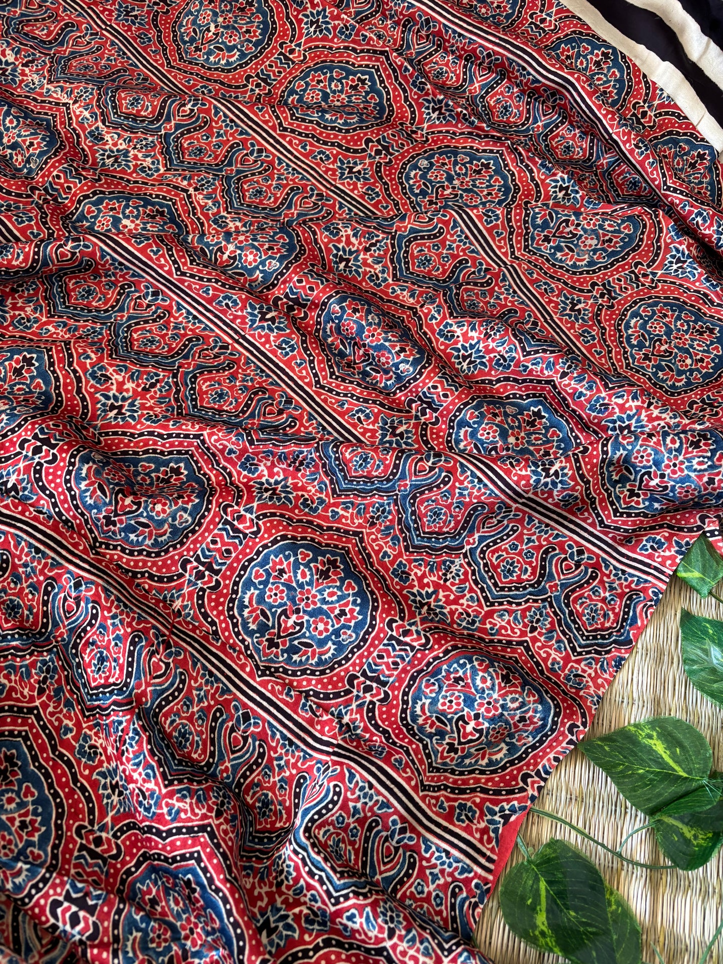 Ajrakh Modal Silk Saree