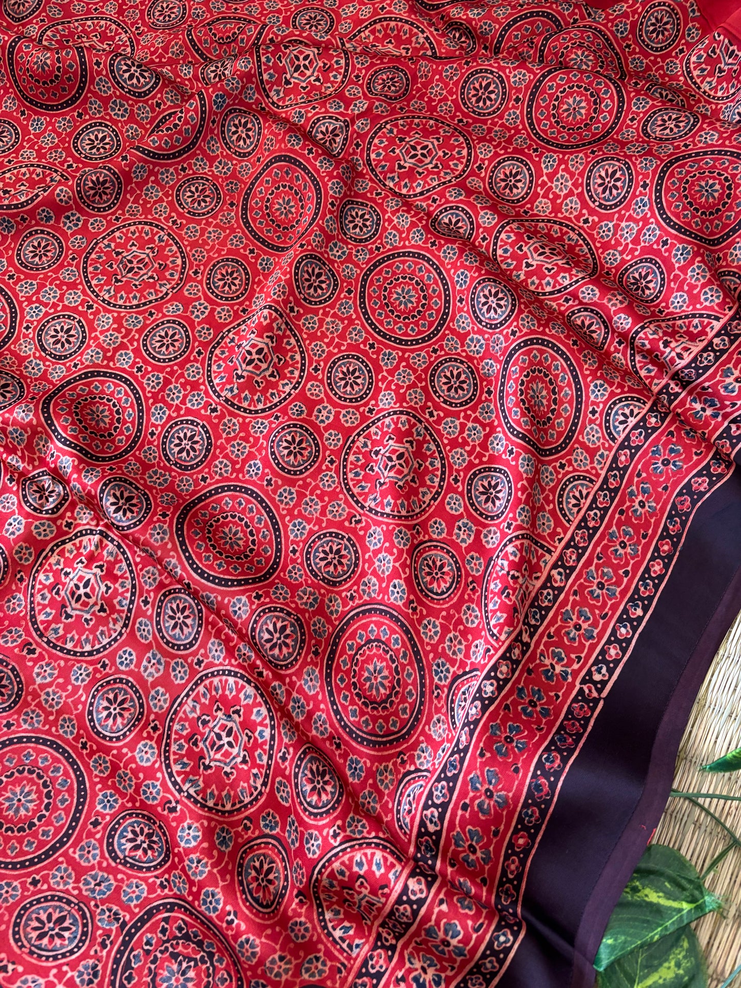 Ajrakh Modal Silk Saree