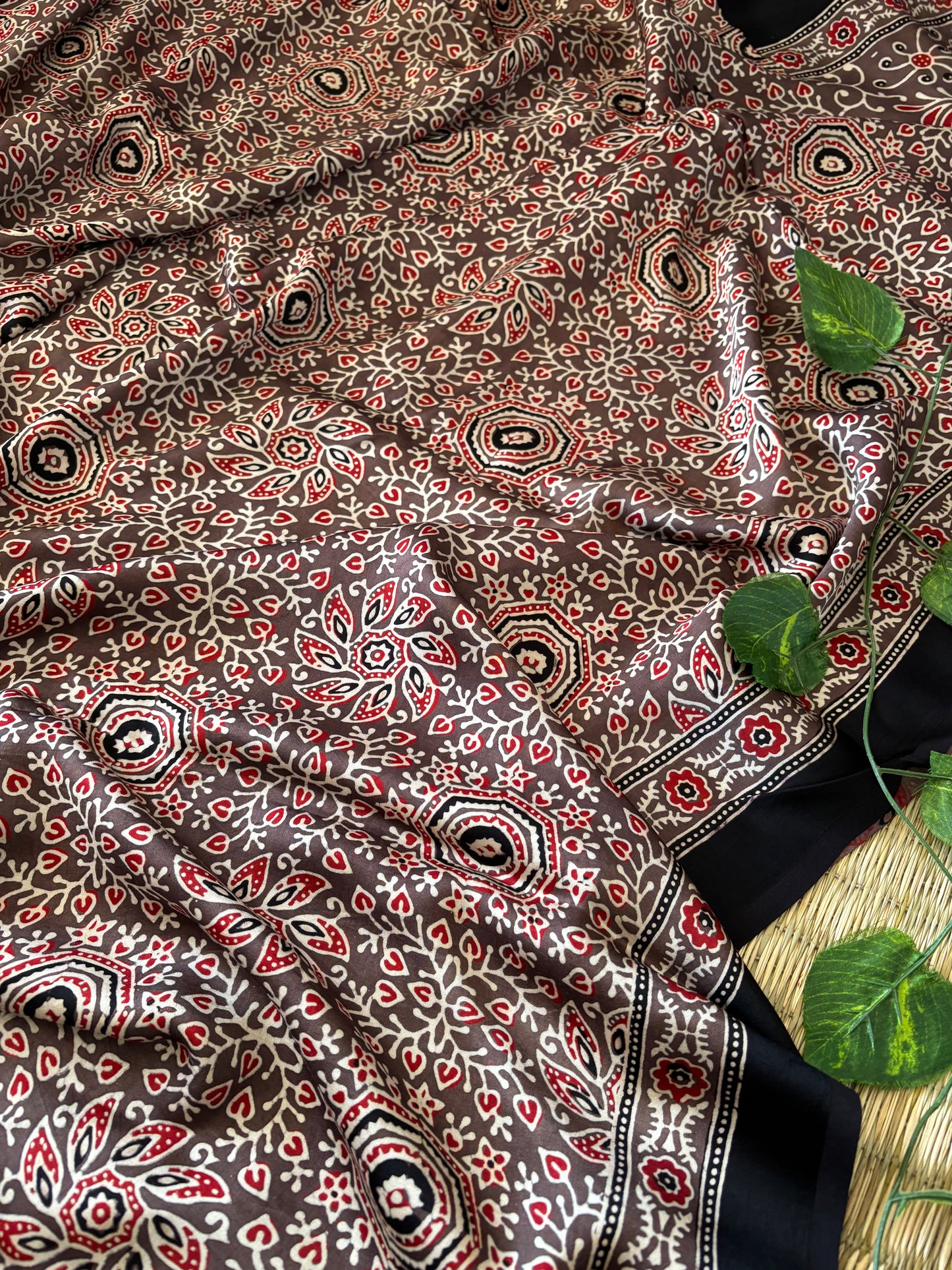 Ajrakh Modal Silk Saree