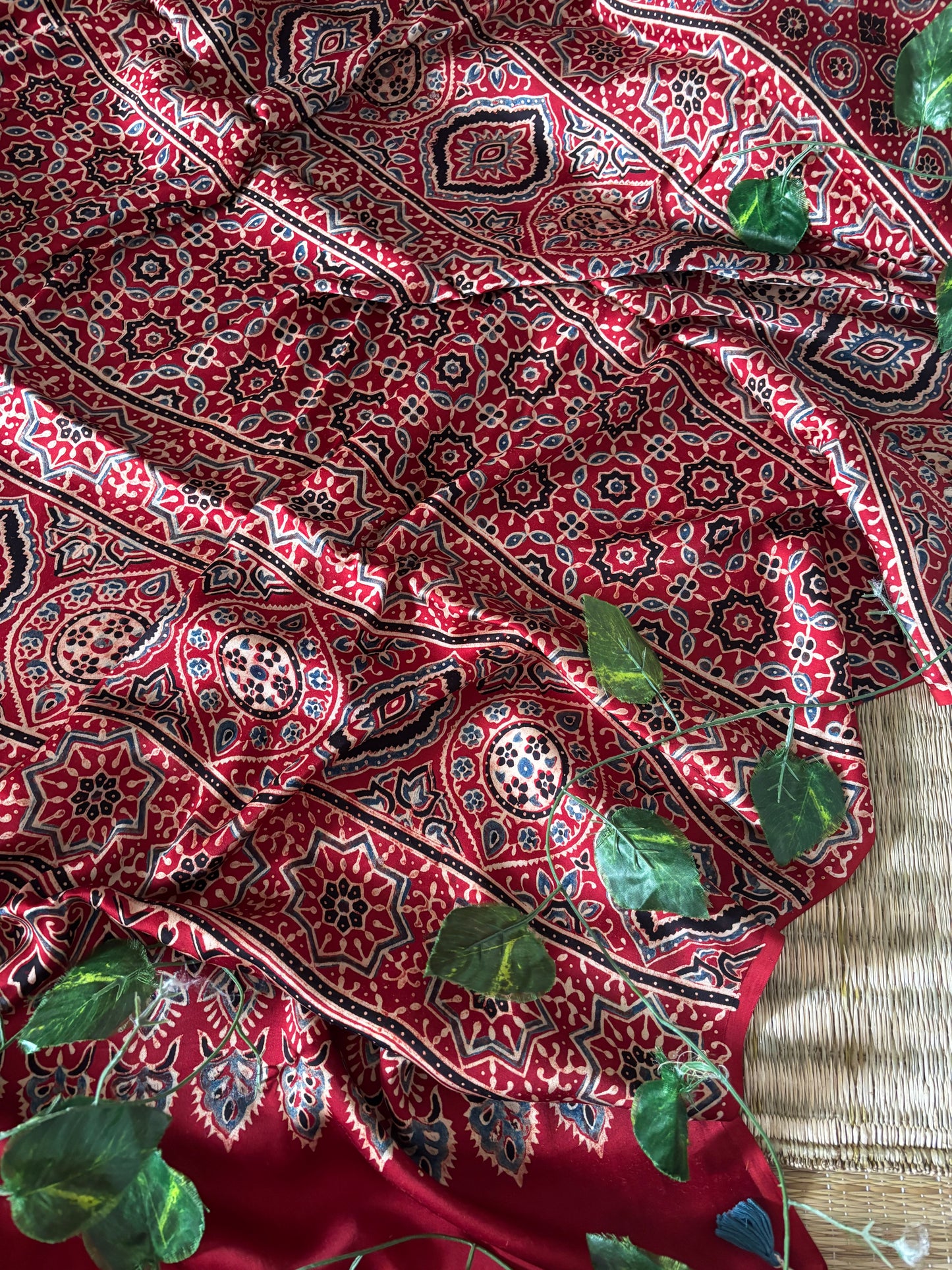 Ajrakh Modal Silk Saree