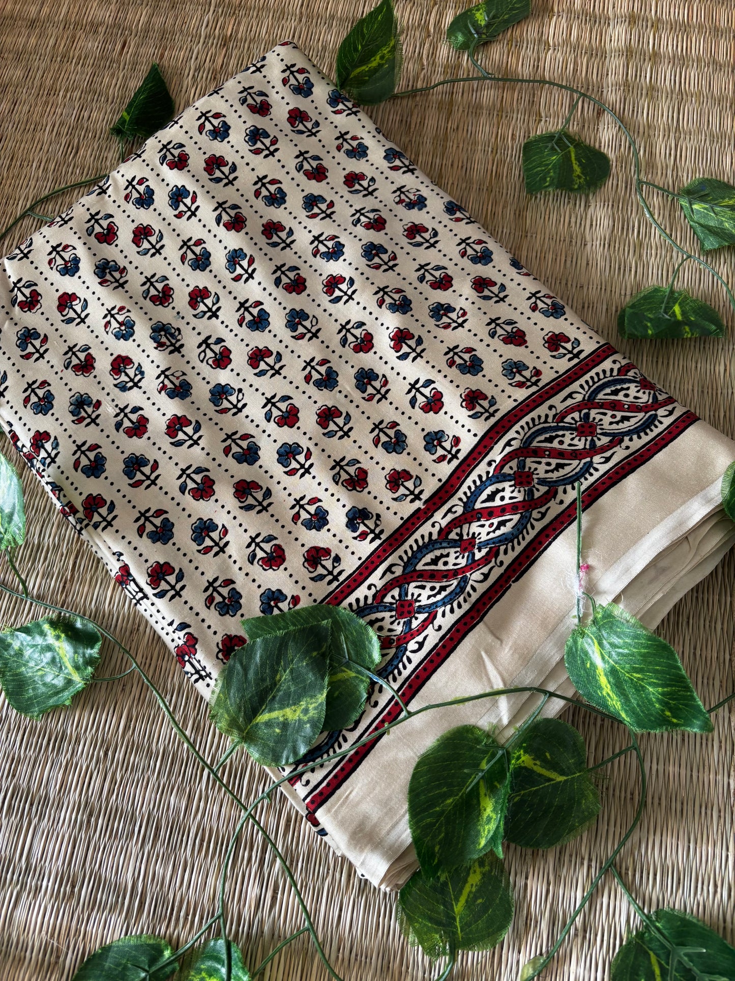Ajrakh Modal Silk Saree