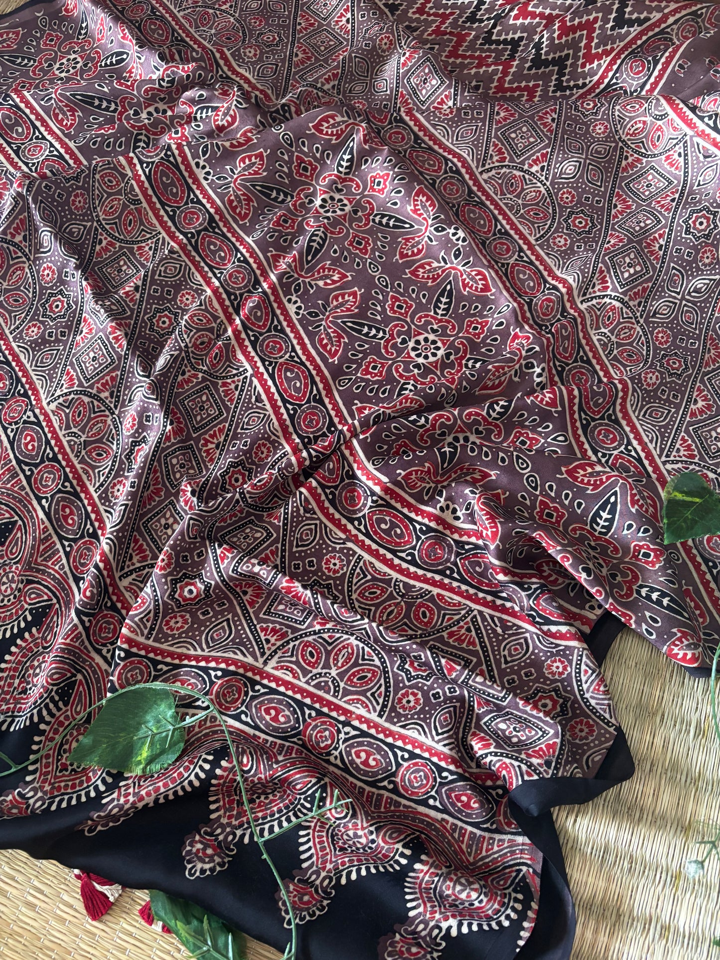 Ajrakh Modal Silk Saree