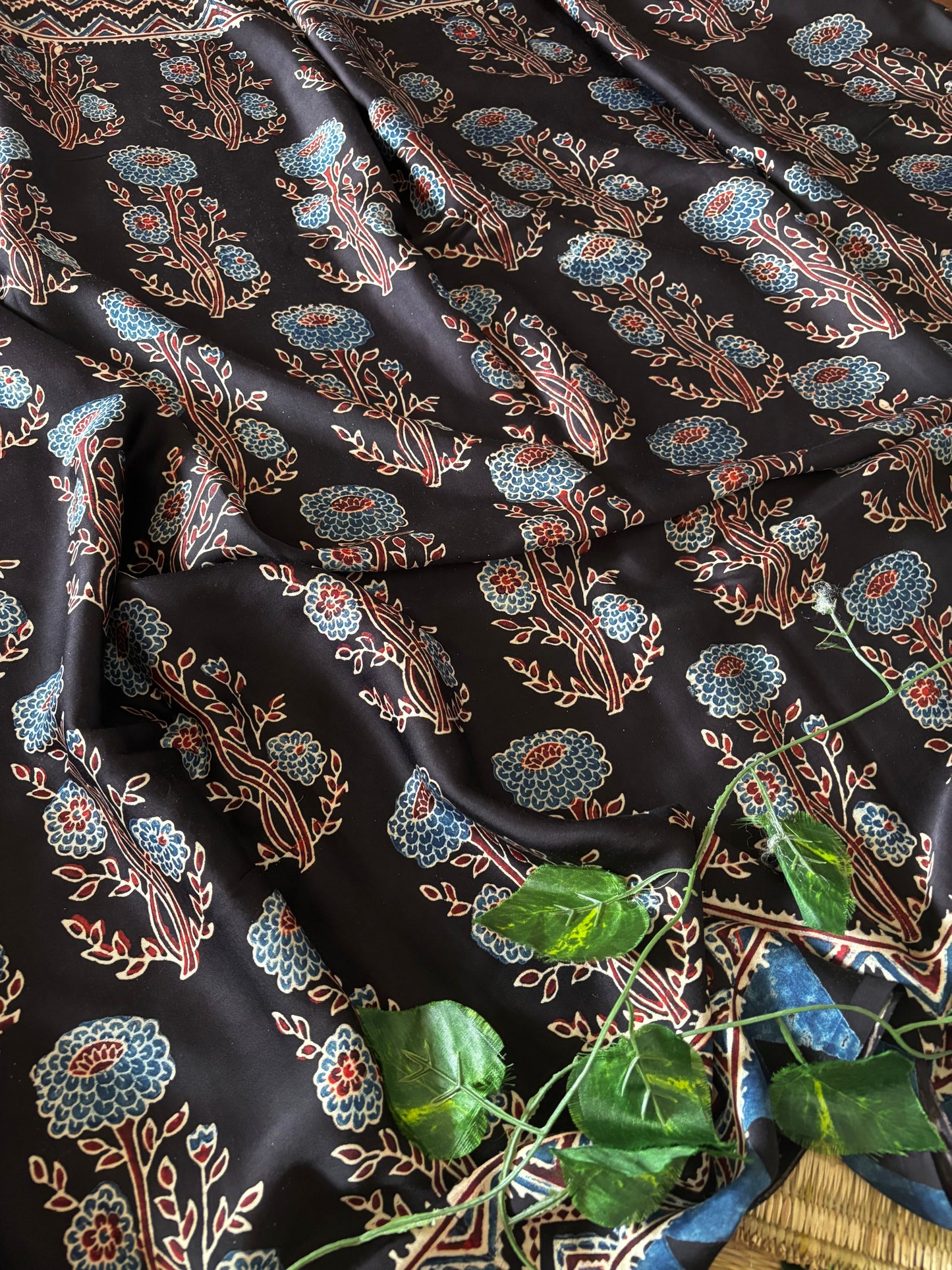 Ajrakh Modal Silk Saree